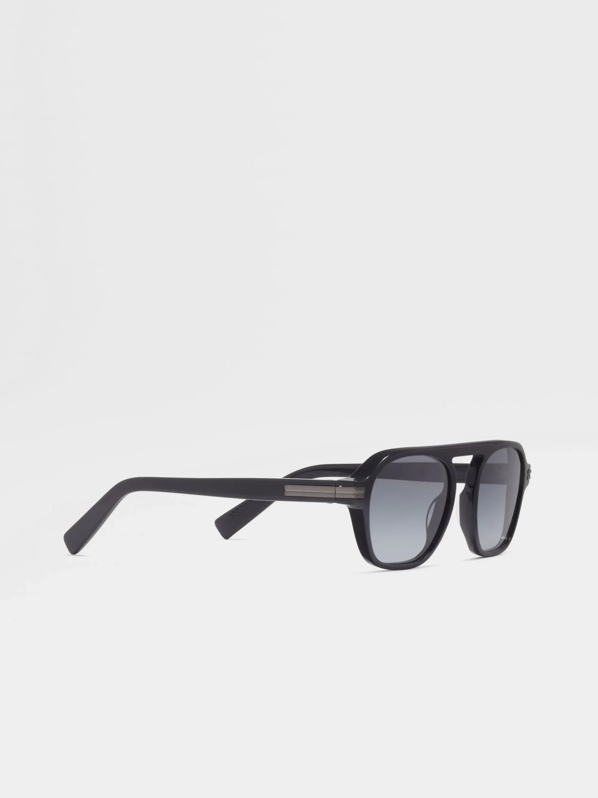 Resort Essentials|Sunglasses>ZEGNA Asphalt Grey Aurora II Acetate Sunglasses AsphaltGrey