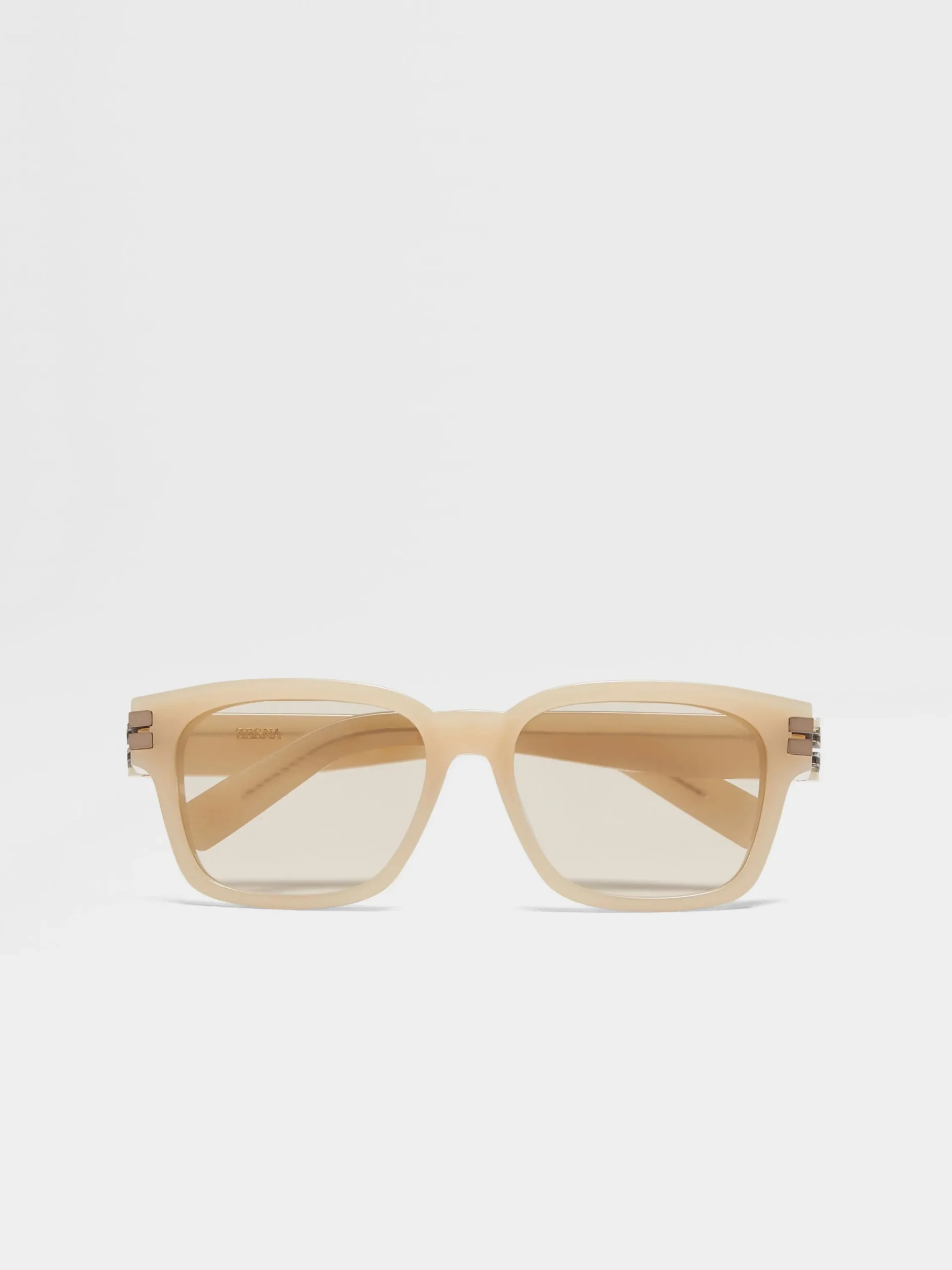 Sunglasses>ZEGNA Acetate Sunglasses Beige