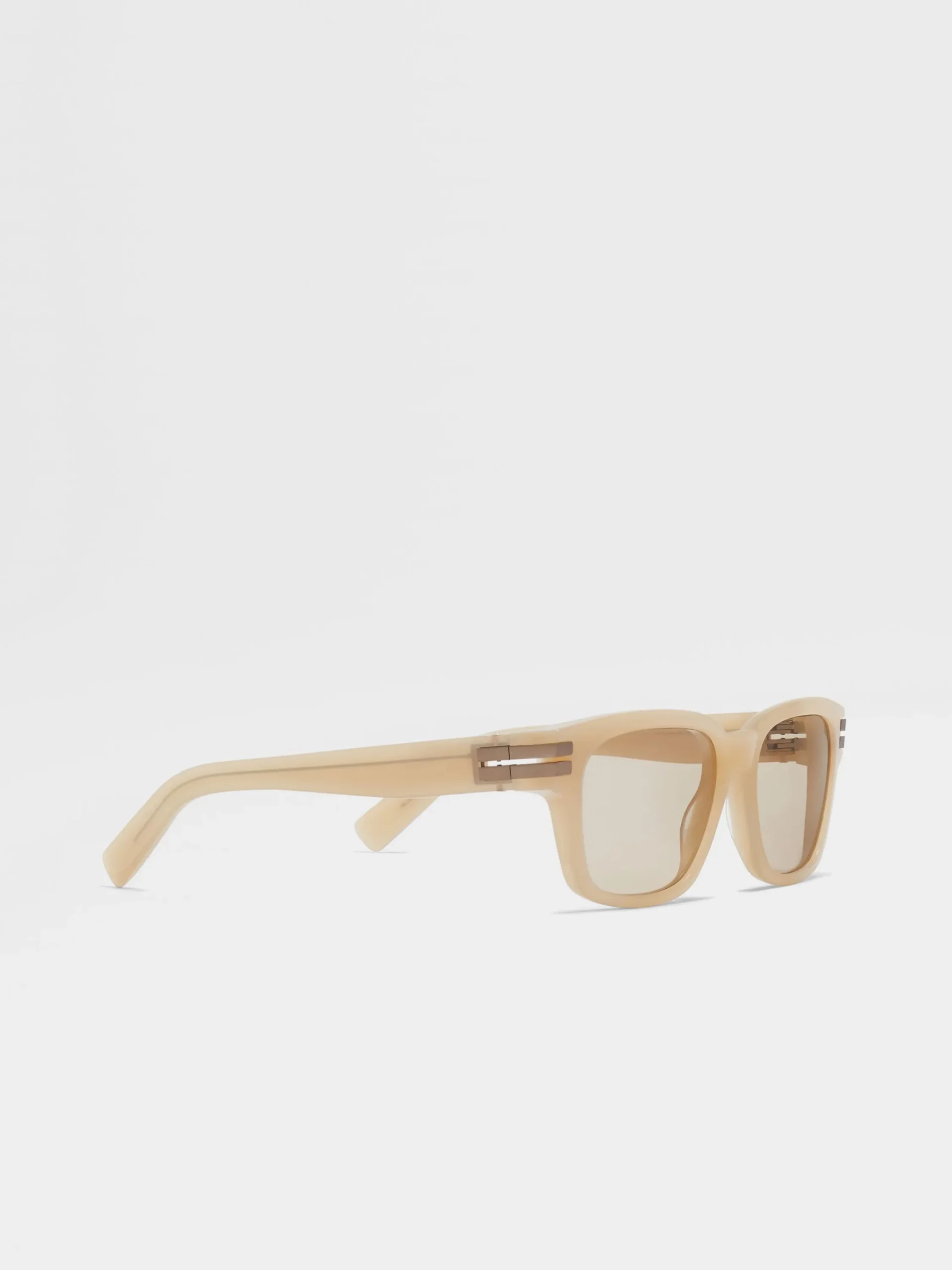 Sunglasses>ZEGNA Acetate Sunglasses Beige