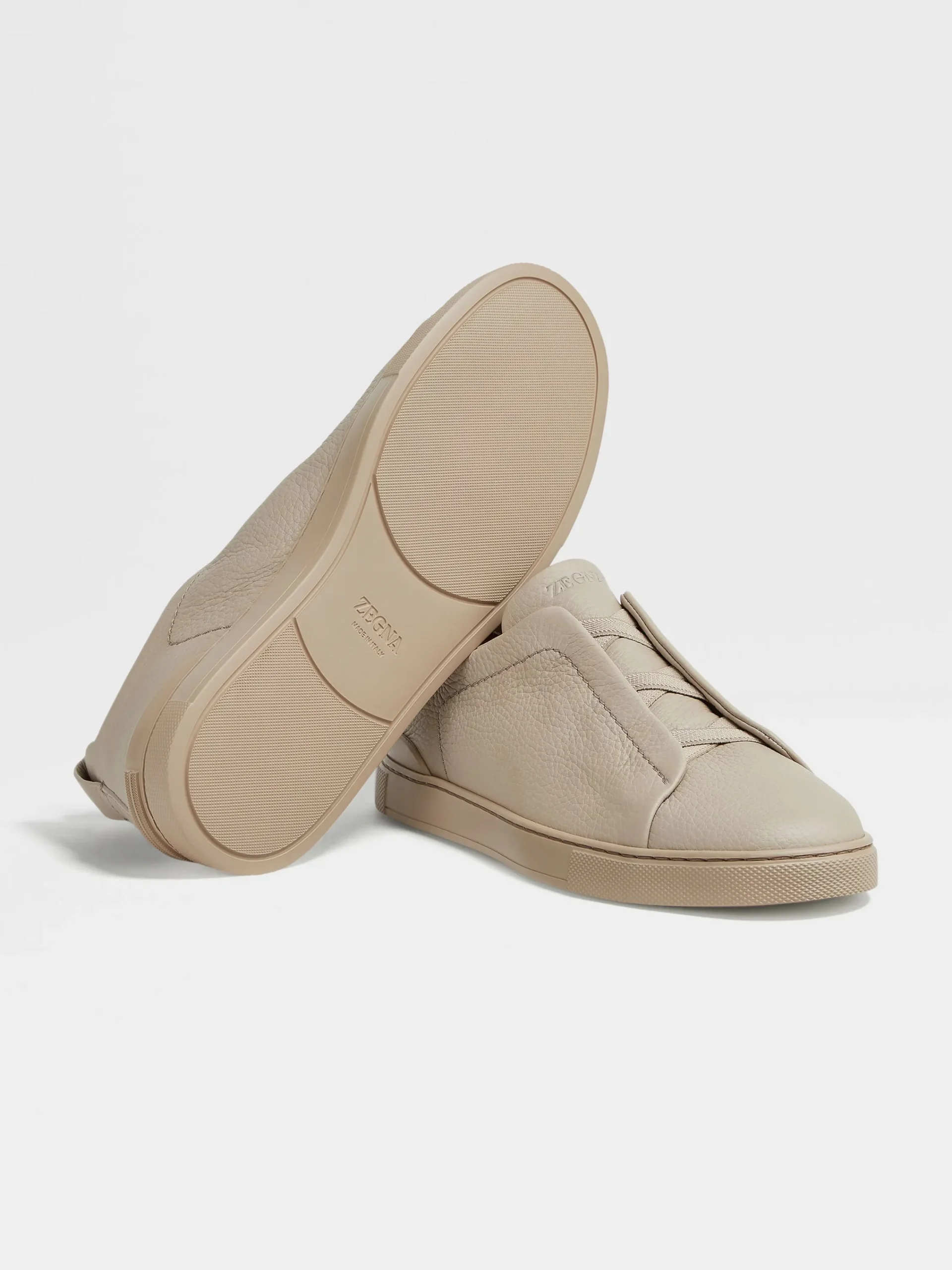 Travel In Style|Sneakers>ZEGNA Deerskin Triple Stitch™ Sneakers Beige