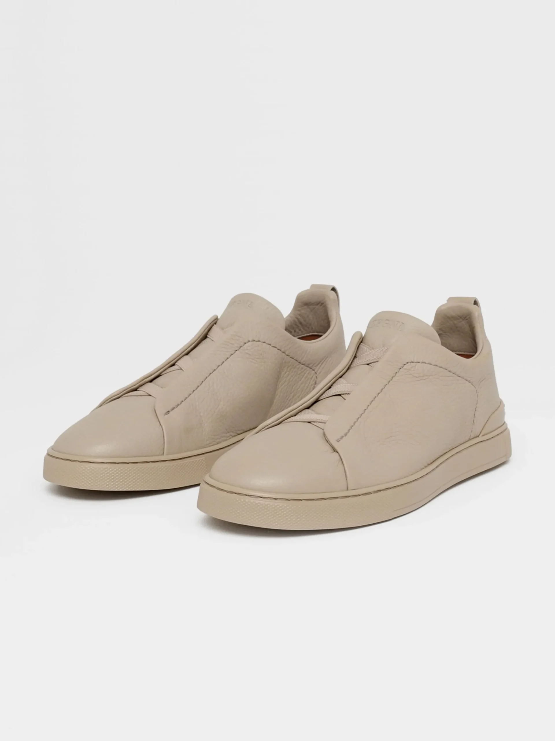Travel In Style|Sneakers>ZEGNA Deerskin Triple Stitch™ Sneakers Beige