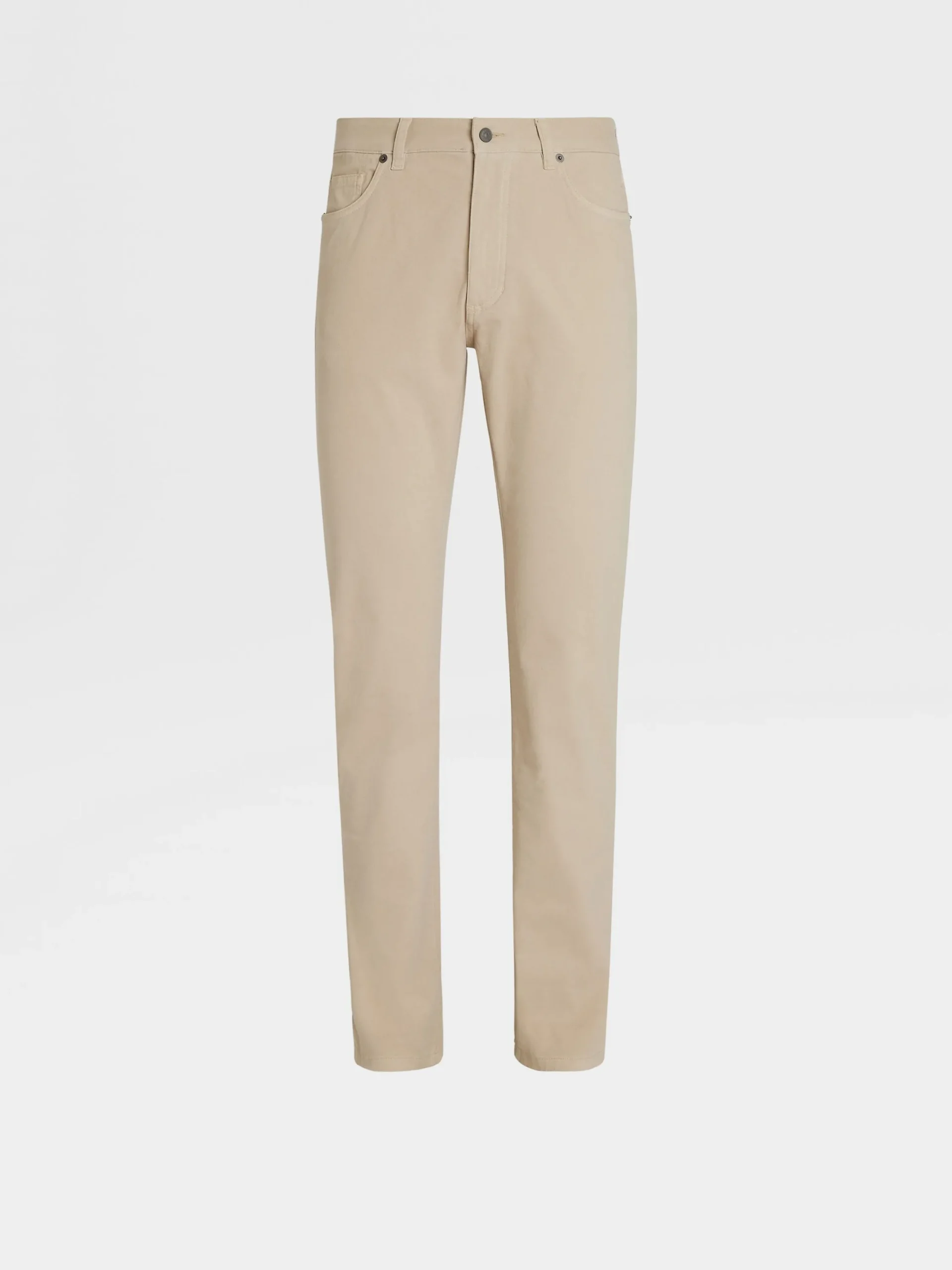 Jeans>ZEGNA Stretch Cotton Roccia Jeans Beige