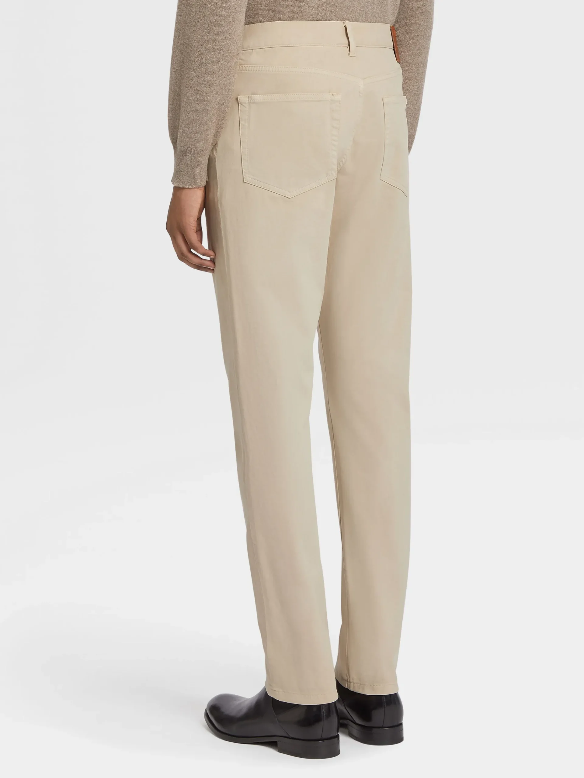 Jeans>ZEGNA Stretch Cotton Roccia Jeans Beige