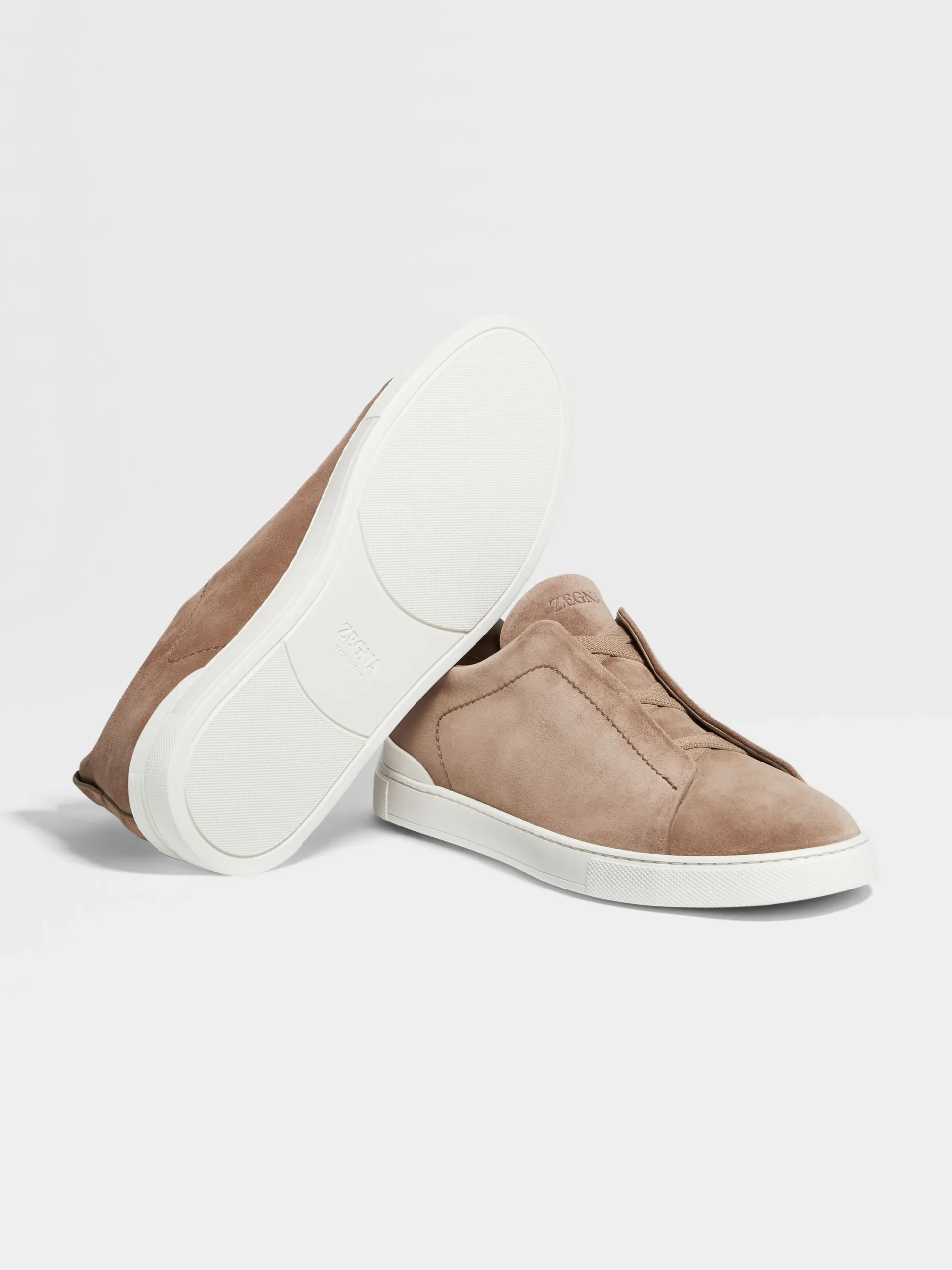 Sneakers>ZEGNA Suede Triple Stitch™ Sneakers Beige