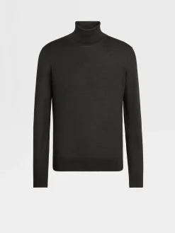 Travel In Style|Sweaters>ZEGNA Cashseta Turtleneck Black
