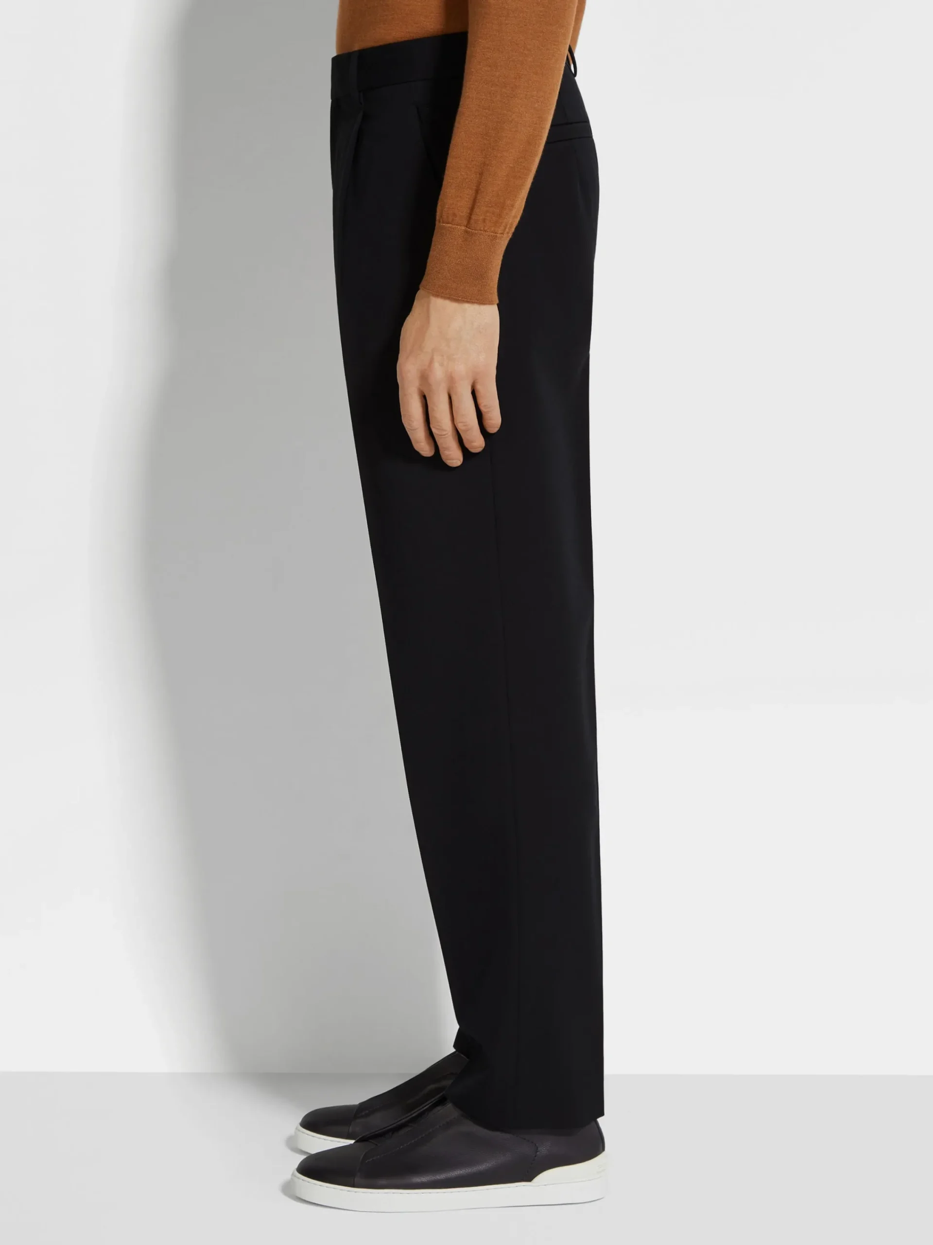 Travel In Style|Pants>ZEGNA Cotton and Wool Pants Black