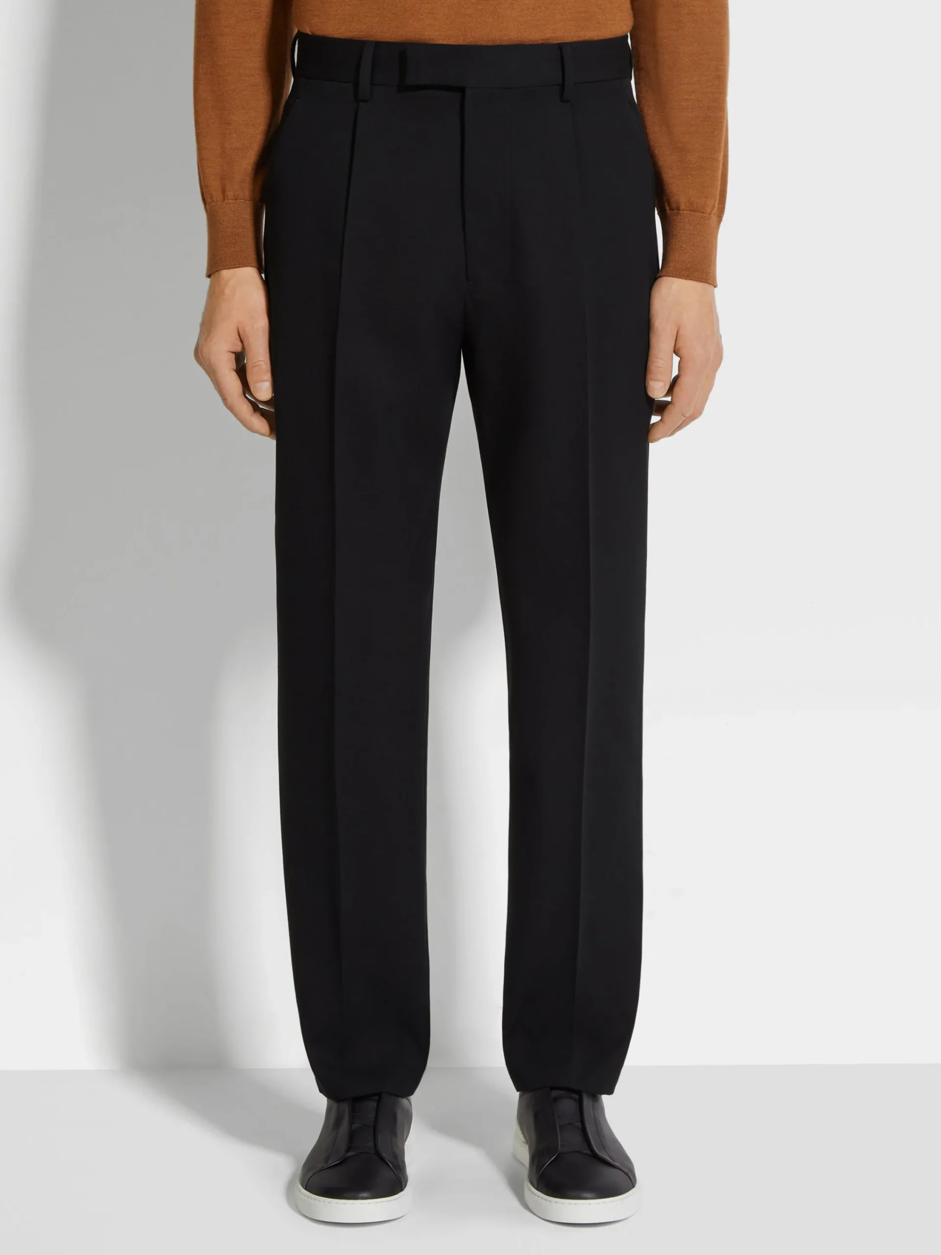 Travel In Style|Pants>ZEGNA Cotton and Wool Pants Black