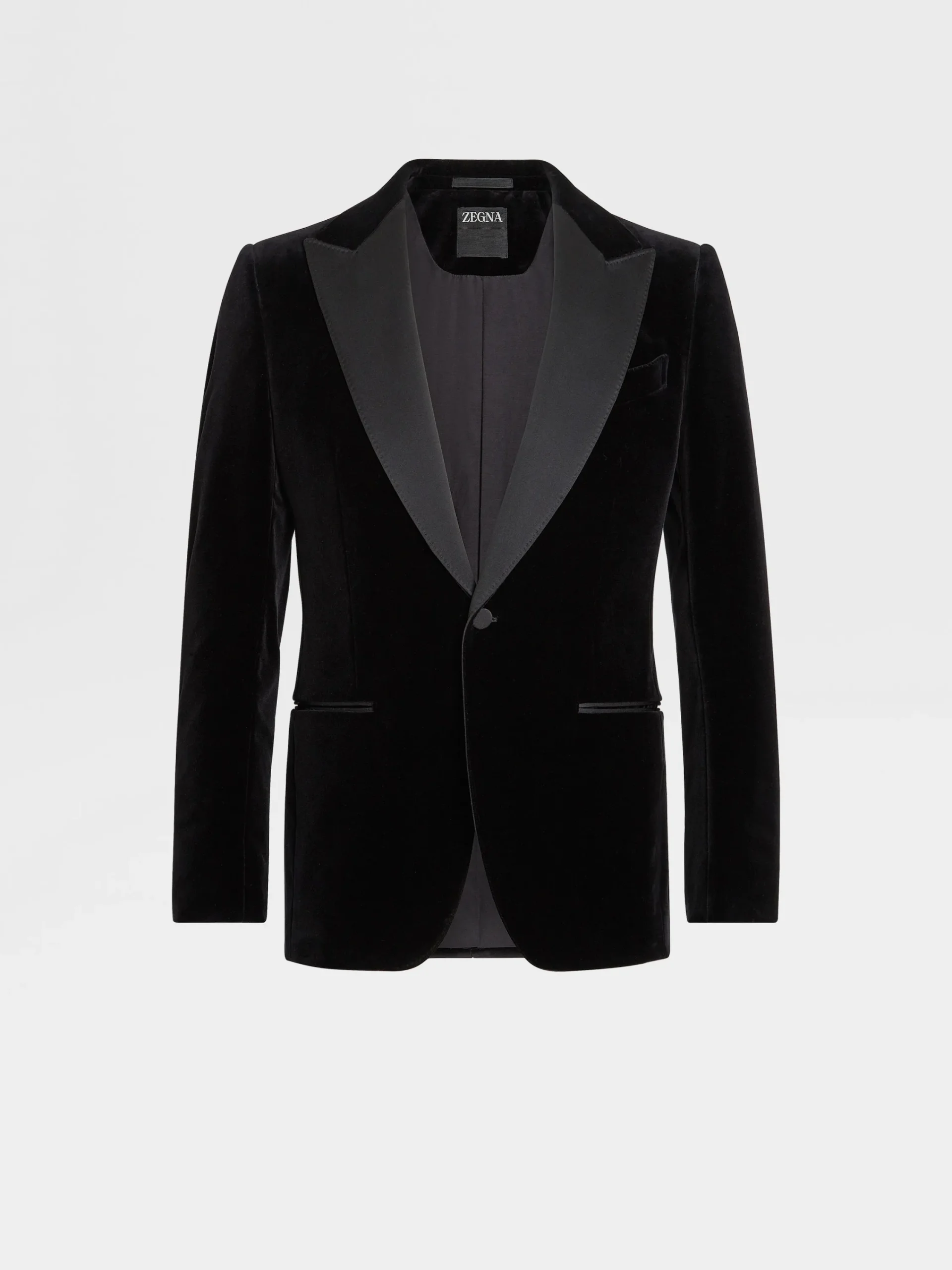 Blazers>ZEGNA Cotton Evening Jacket Black