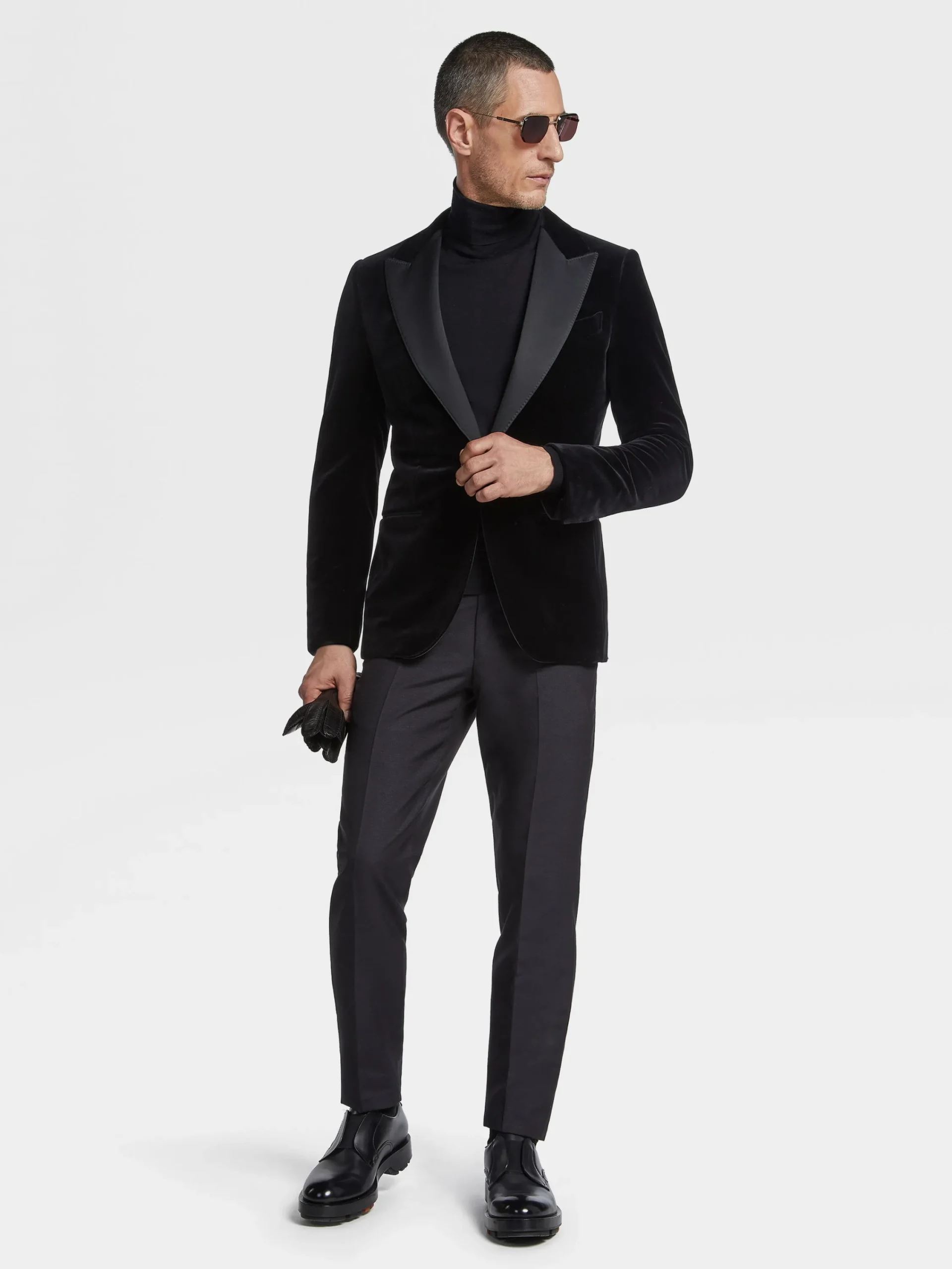 Blazers>ZEGNA Cotton Evening Jacket Black