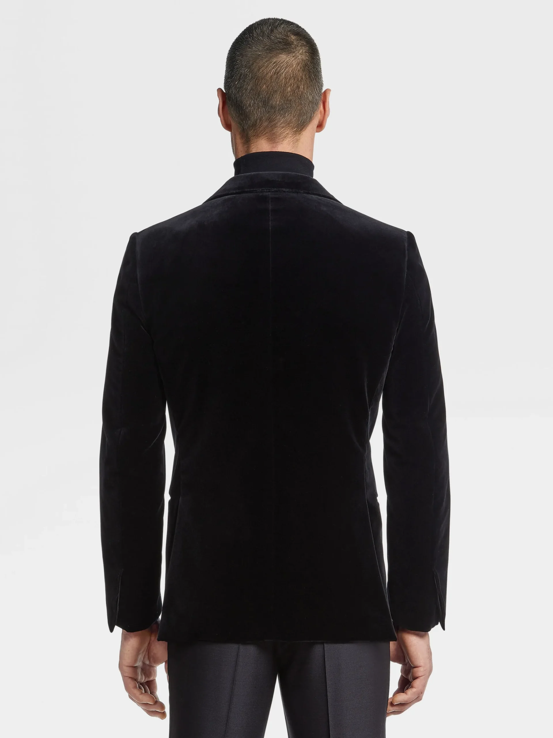 Blazers>ZEGNA Cotton Evening Jacket Black