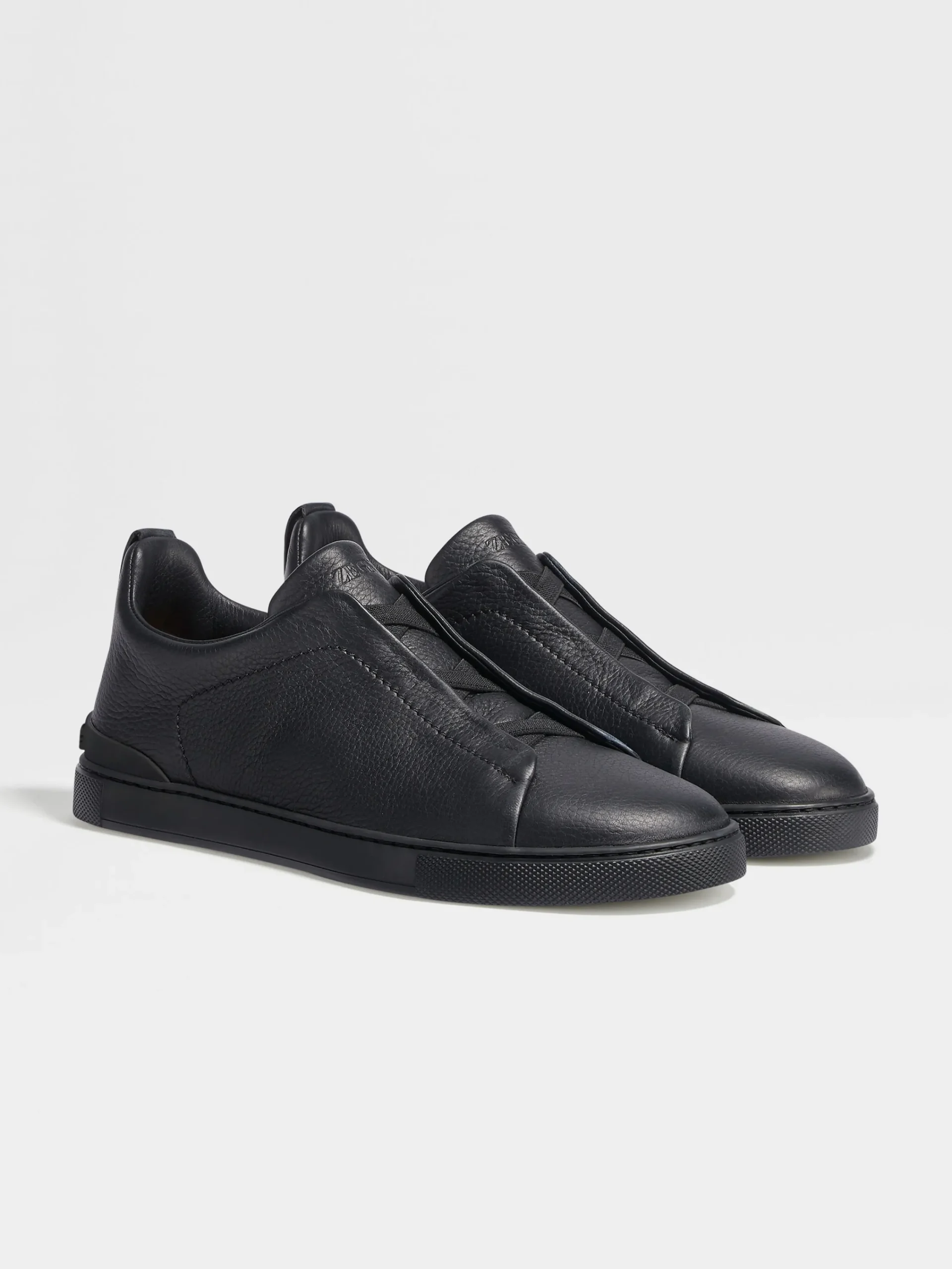 Sneakers>ZEGNA Deerskin Triple Stitch™ Sneakers Black