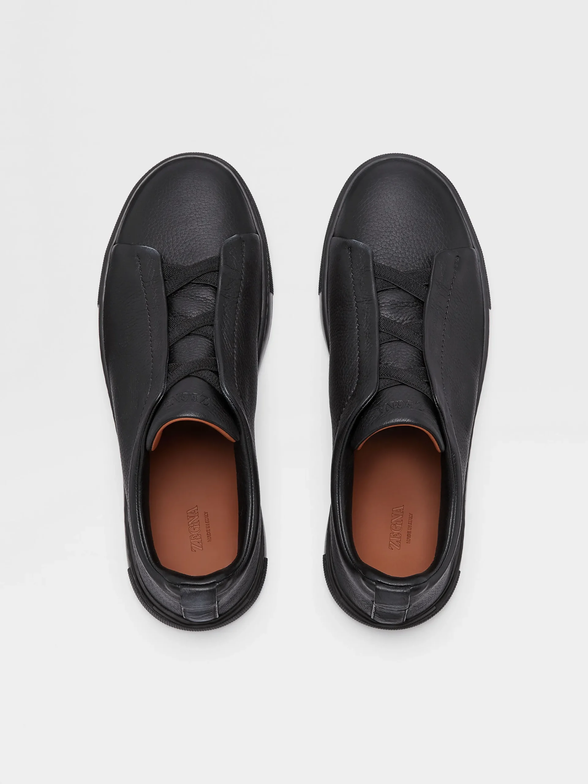Sneakers>ZEGNA Deerskin Triple Stitch™ Sneakers Black
