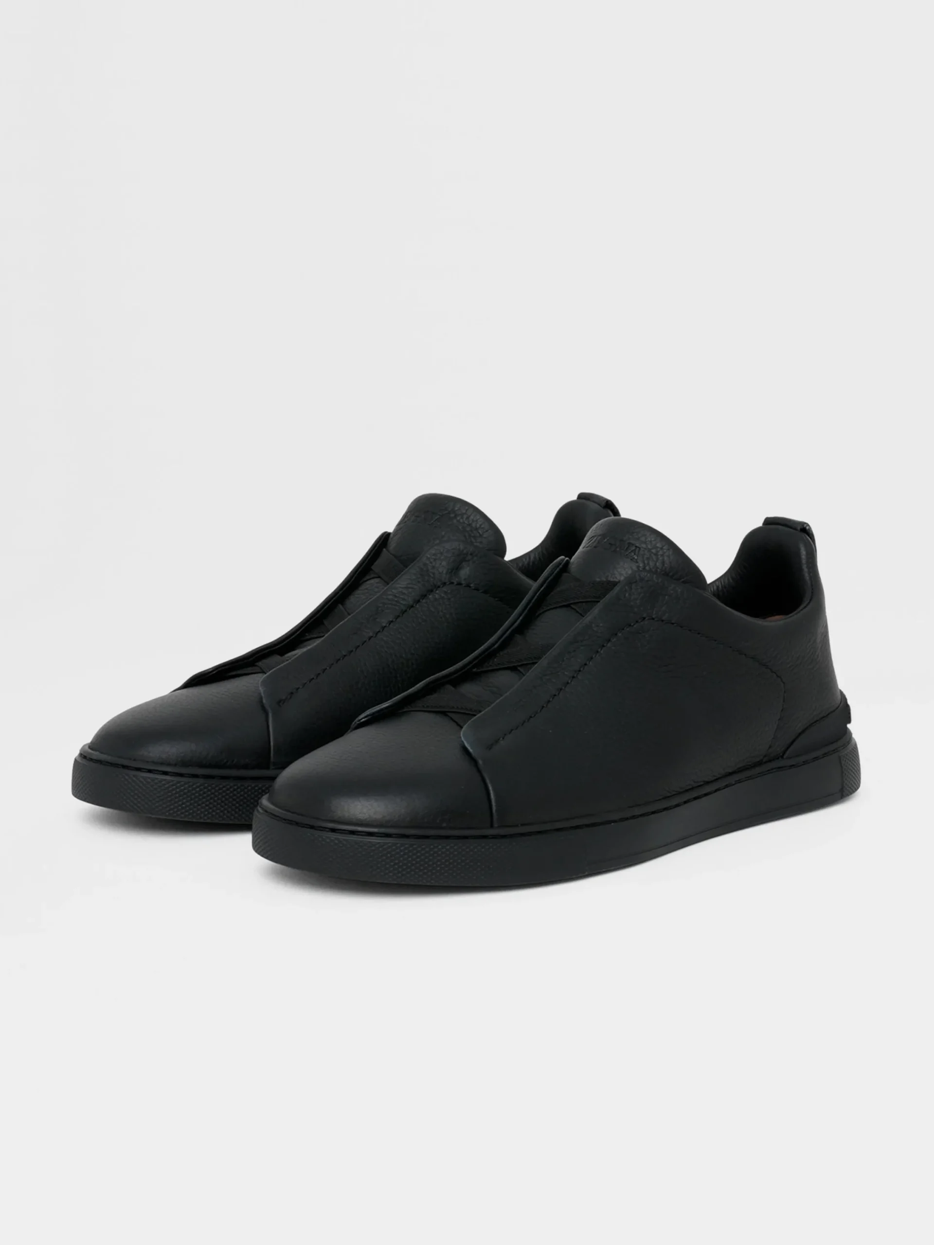Sneakers>ZEGNA Deerskin Triple Stitch™ Sneakers Black