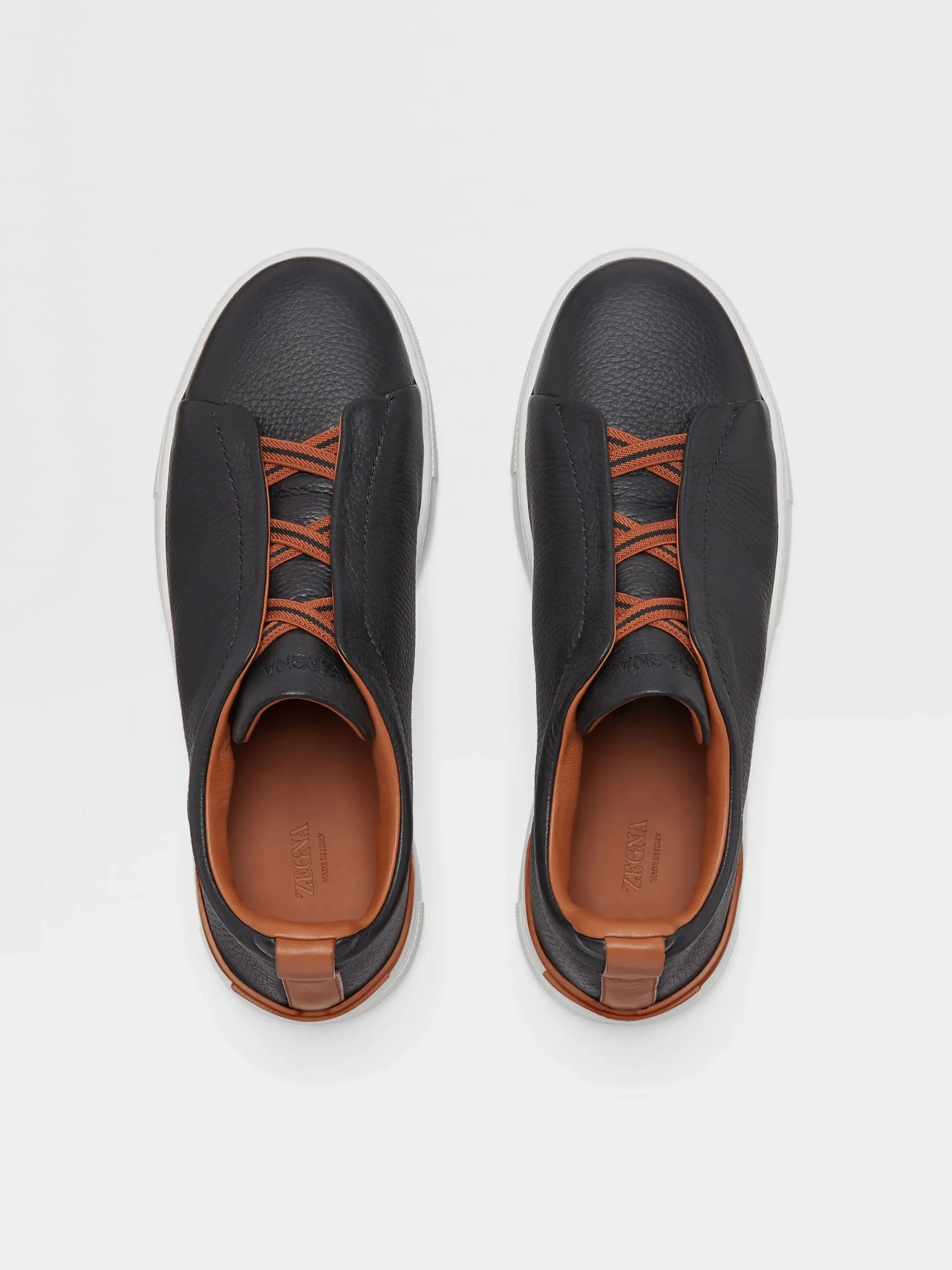 Sneakers>ZEGNA Deerskin Triple Stitch™ Sneakers Black