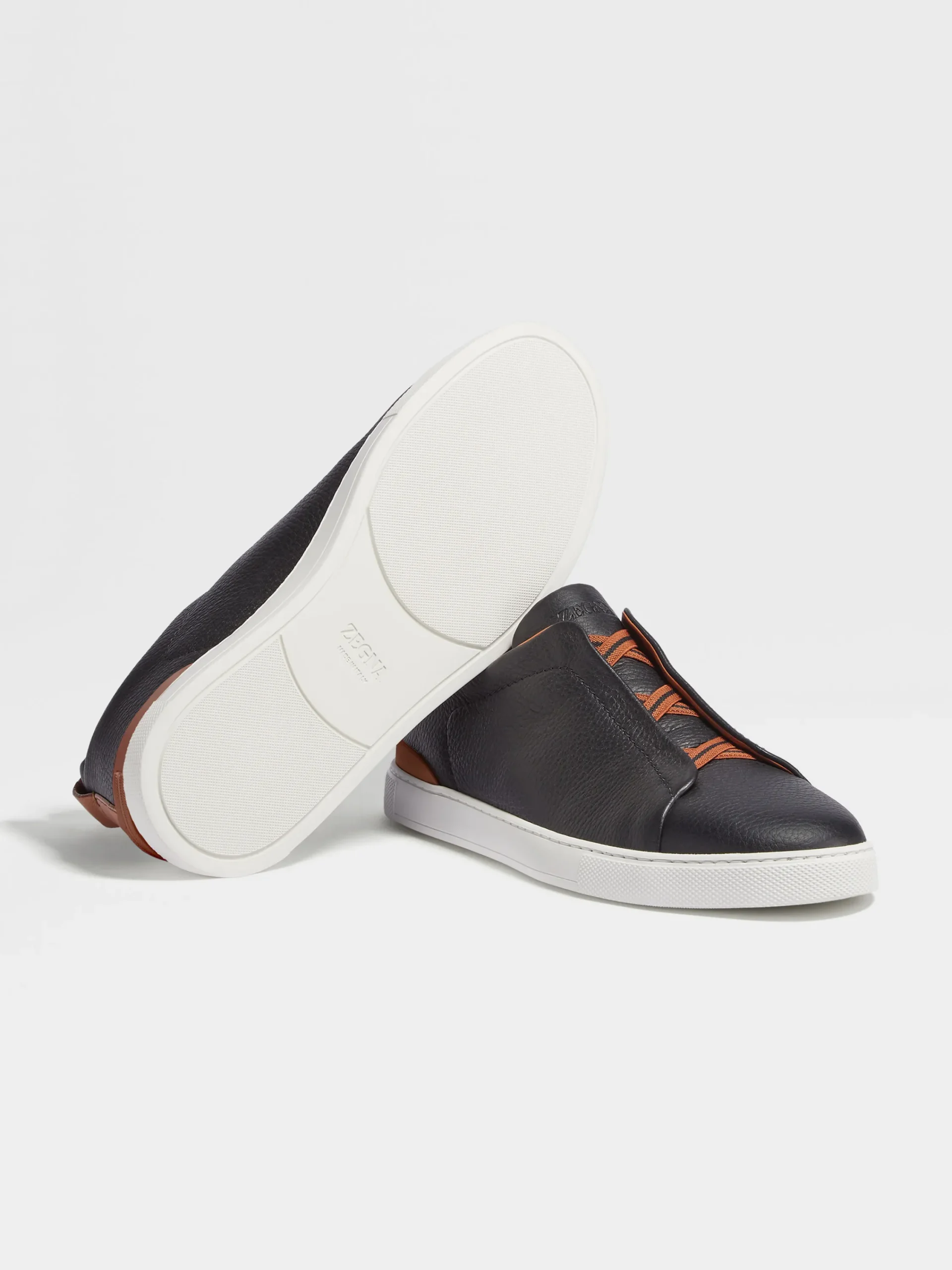 Sneakers>ZEGNA Deerskin Triple Stitch™ Sneakers Black