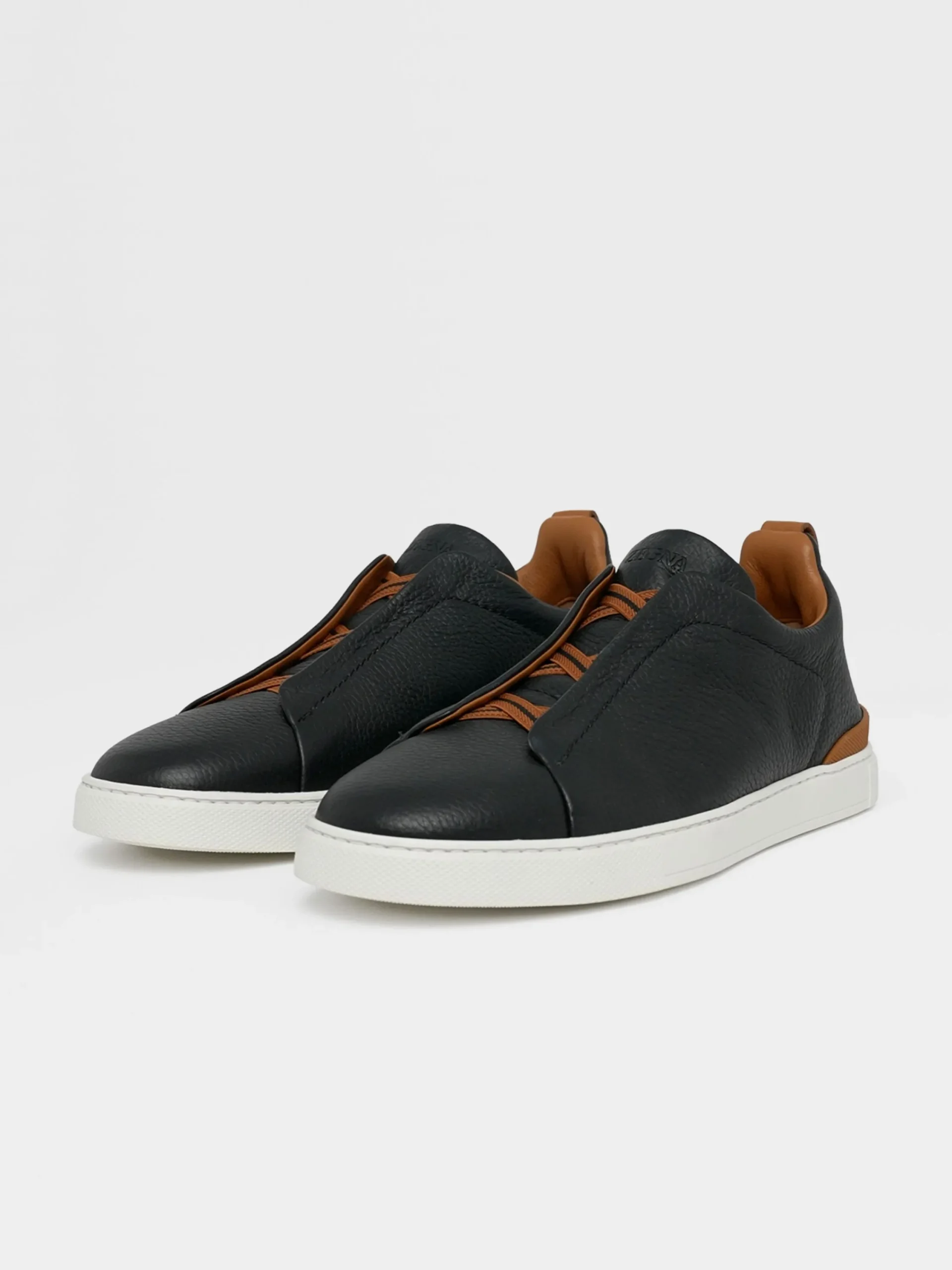 Sneakers>ZEGNA Deerskin Triple Stitch™ Sneakers Black