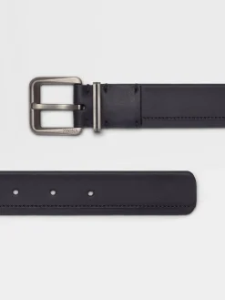 Belts>ZEGNA Leather Belt Black