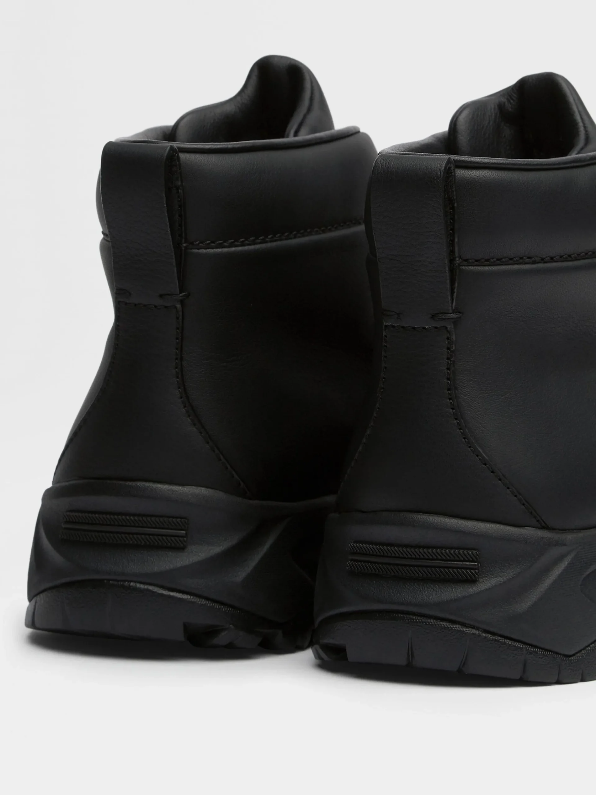 Travel In Style|Boots>ZEGNA Leather Triple Stitch™ Vetta Sneakers Black