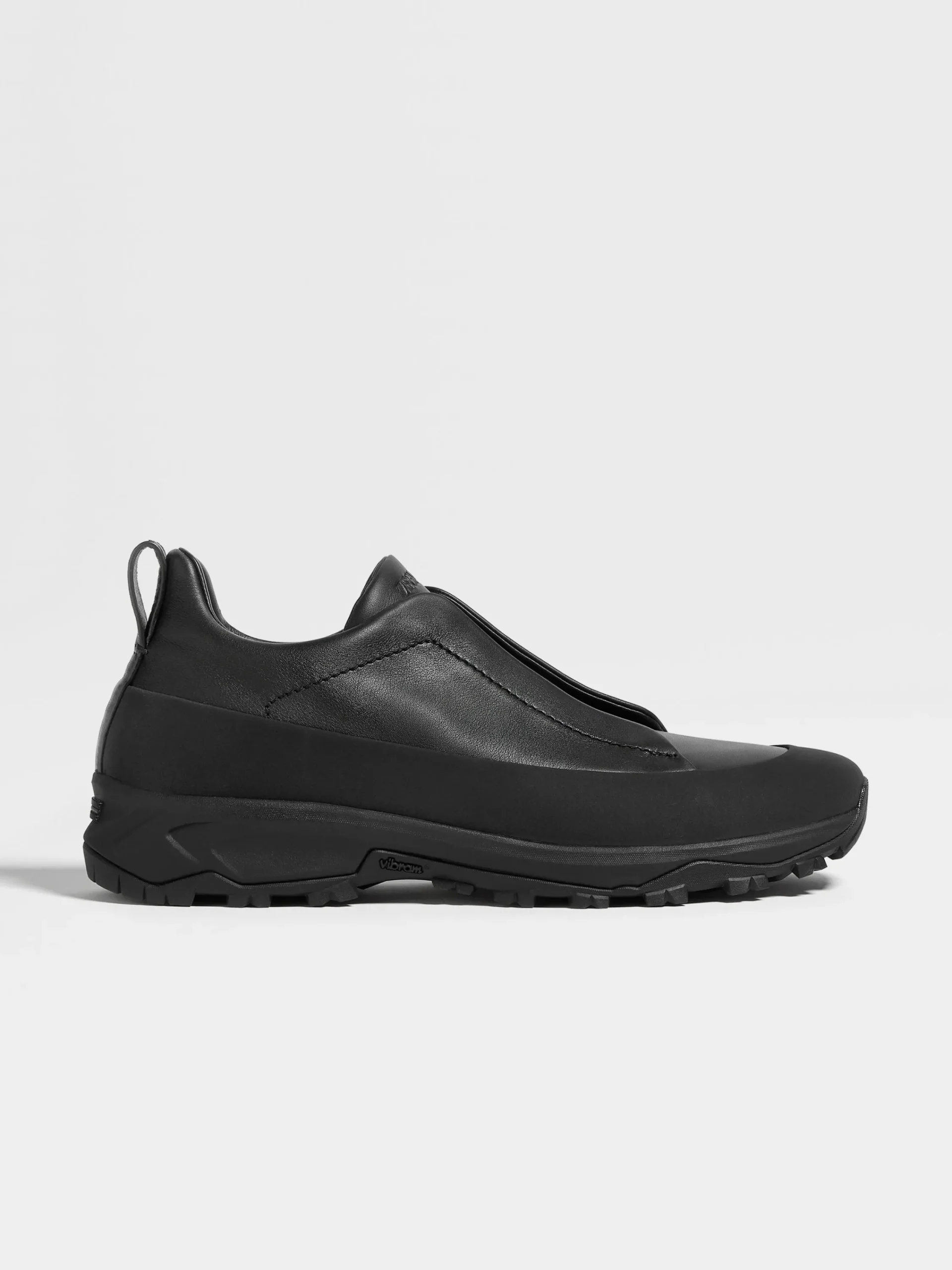 Travel In Style|Sneakers>ZEGNA Leather Triple Stitch™ Monte Sneakers Black
