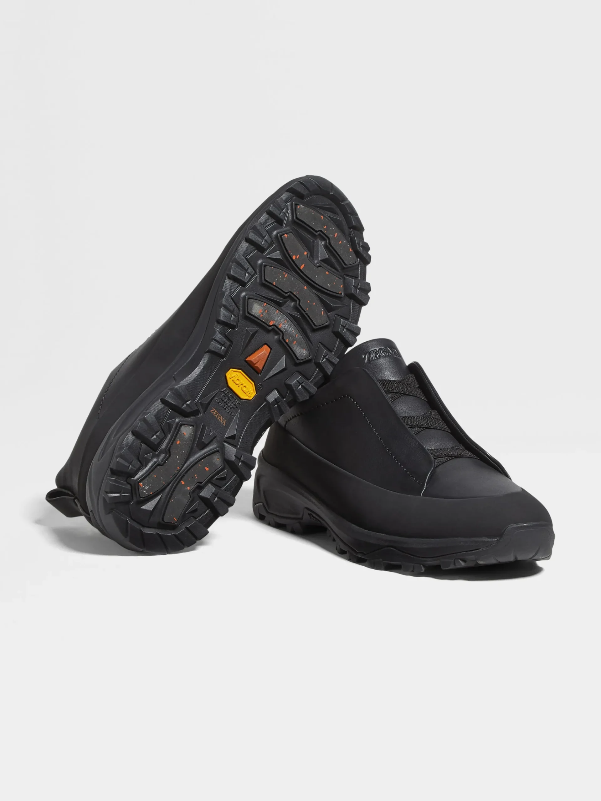 Travel In Style|Sneakers>ZEGNA Leather Triple Stitch™ Monte Sneakers Black