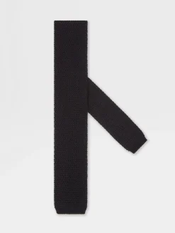 Ties And Bow Ties>ZEGNA Oasi Cashmere Tie Black