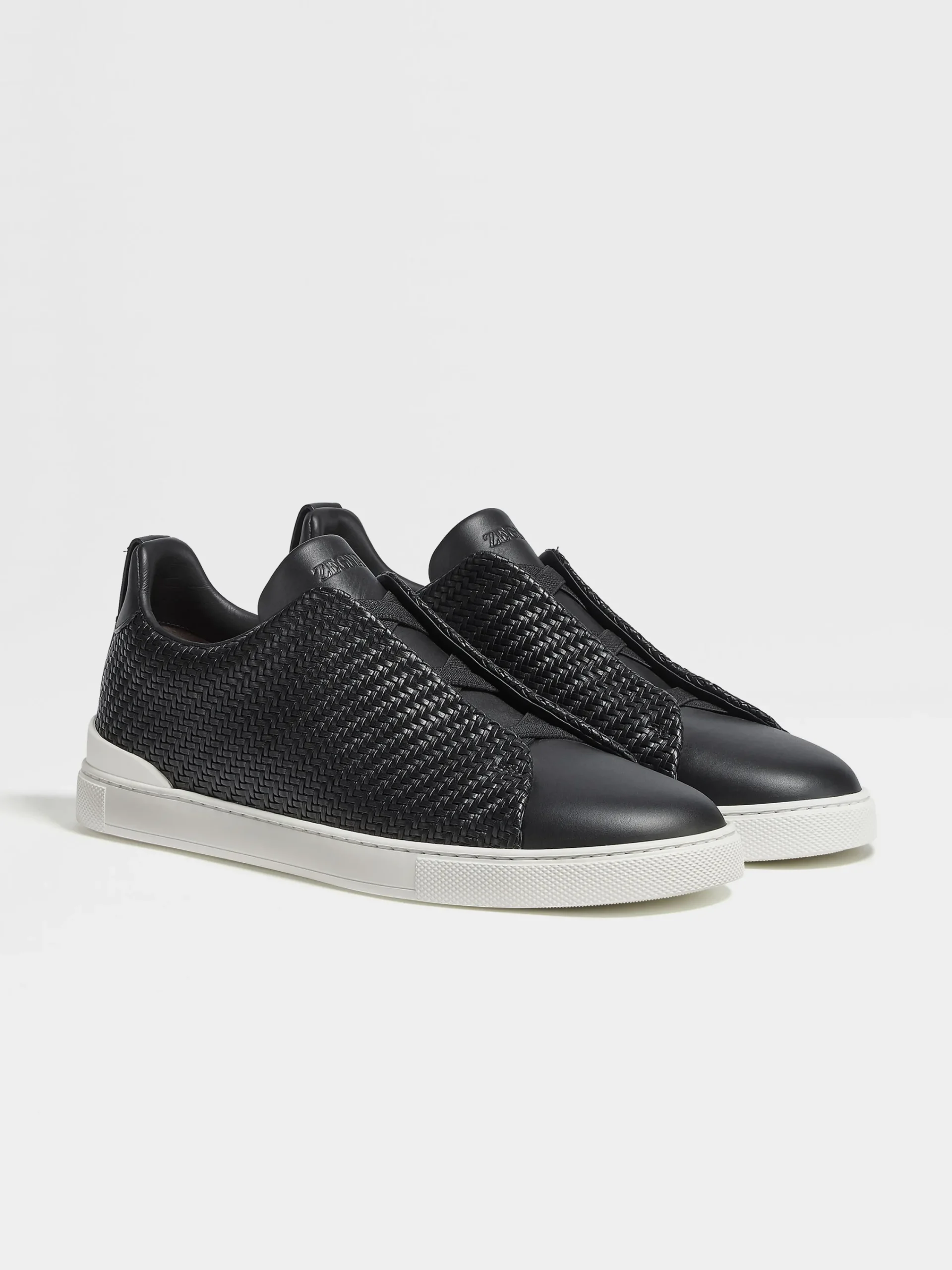 Sneakers>ZEGNA PELLETESSUTA™ Leather Triple Stitch™ Sneakers Black