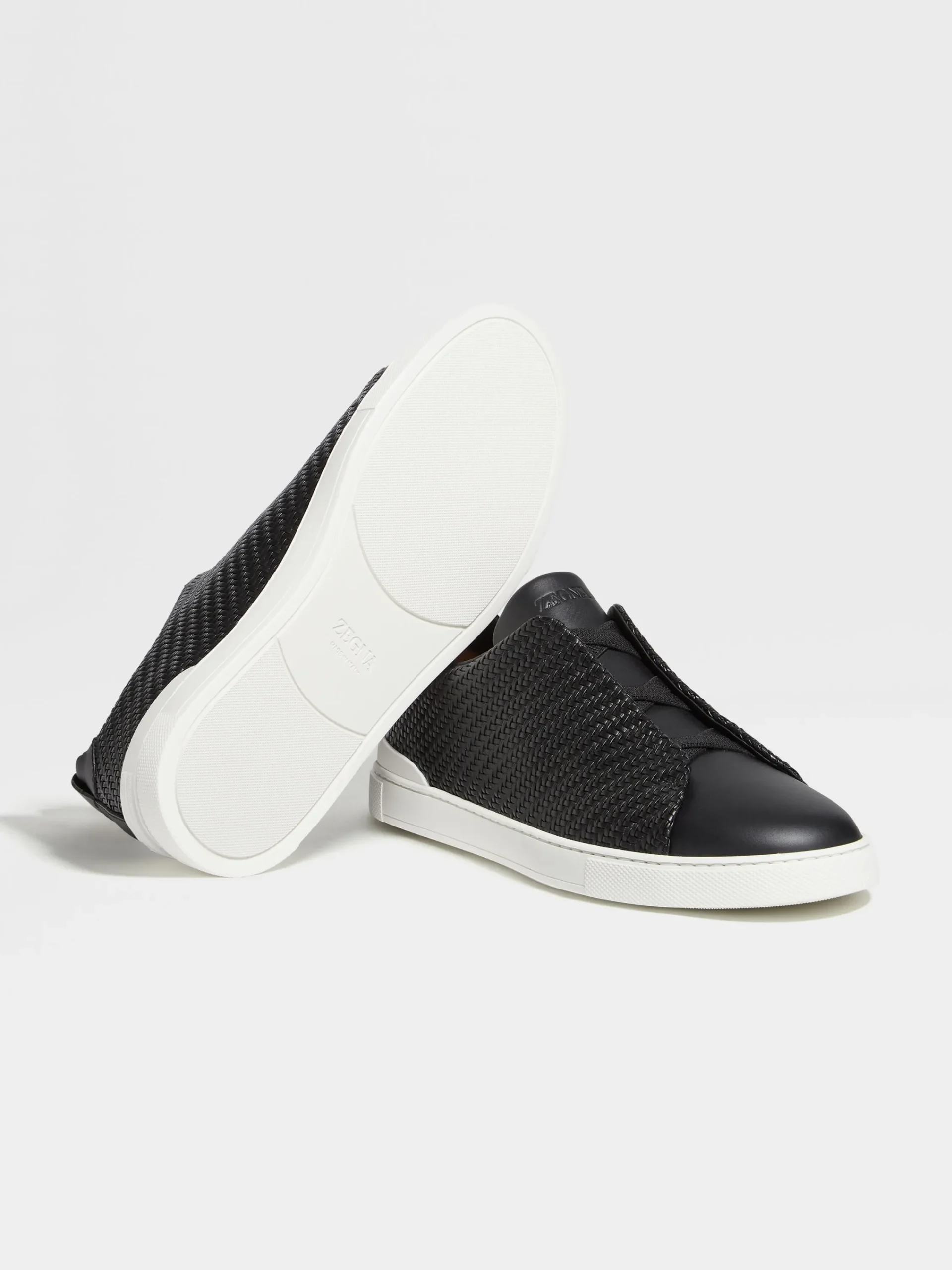 Sneakers>ZEGNA PELLETESSUTA™ Leather Triple Stitch™ Sneakers Black