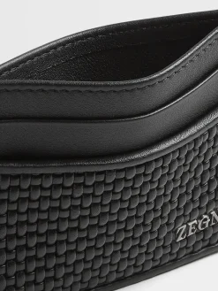 Bags And Wallets>ZEGNA PELLETESSUTA™ Leather Card Case Black