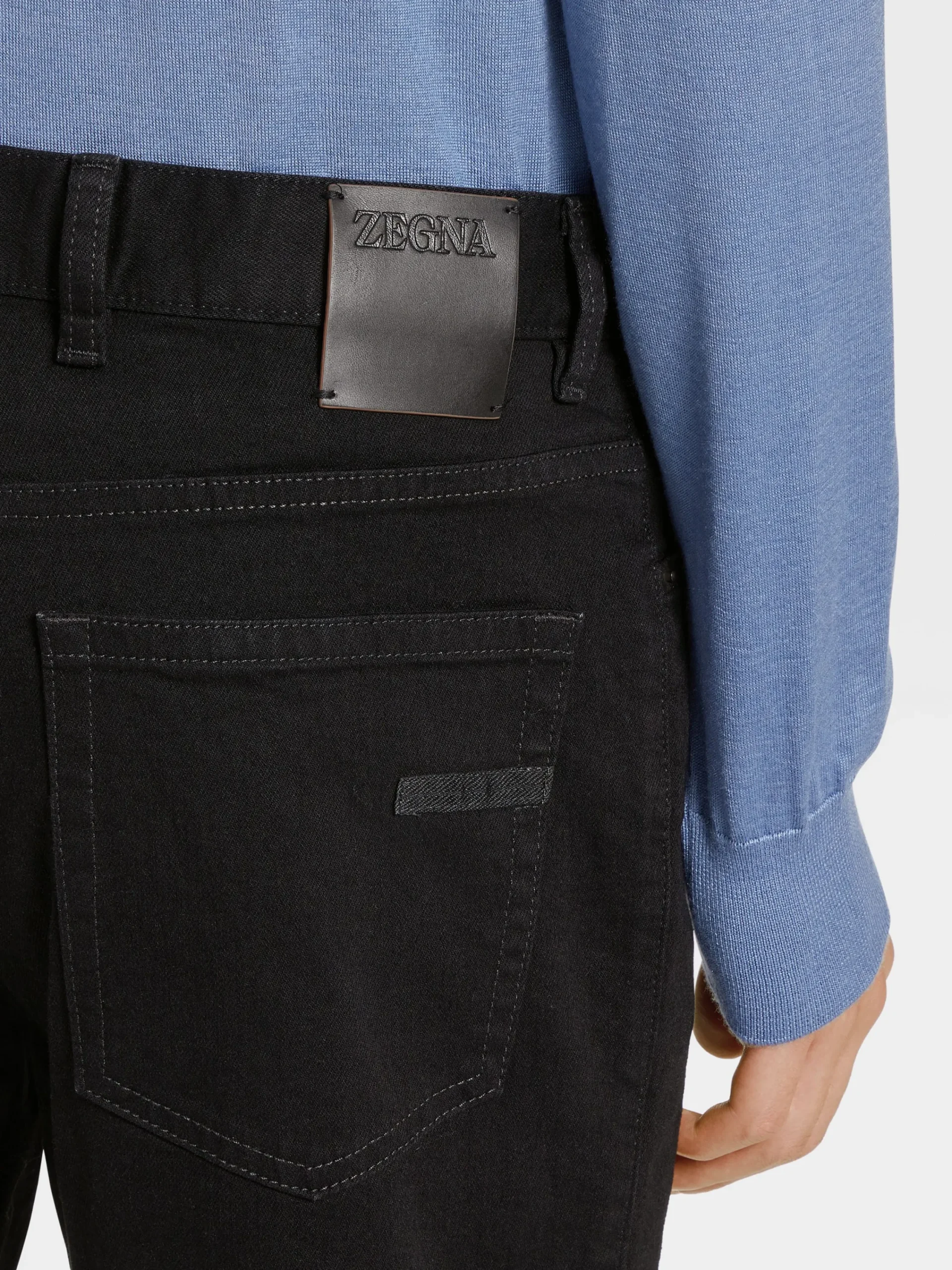 Jeans>ZEGNA Rinse-washed Cotton Roccia Jeans Black