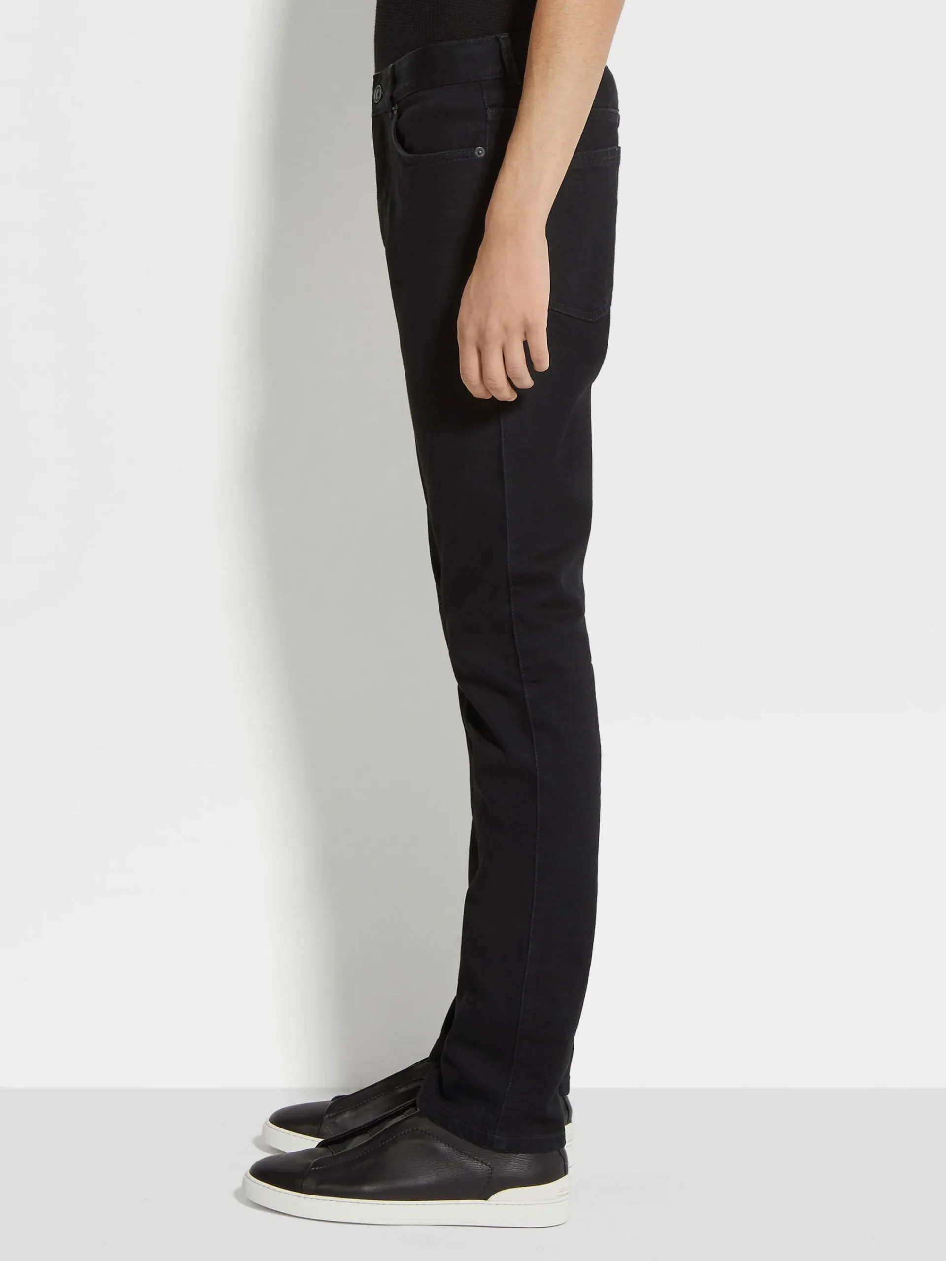Jeans>ZEGNA Rinse-washed Stretch Cotton Roccia Jeans Black