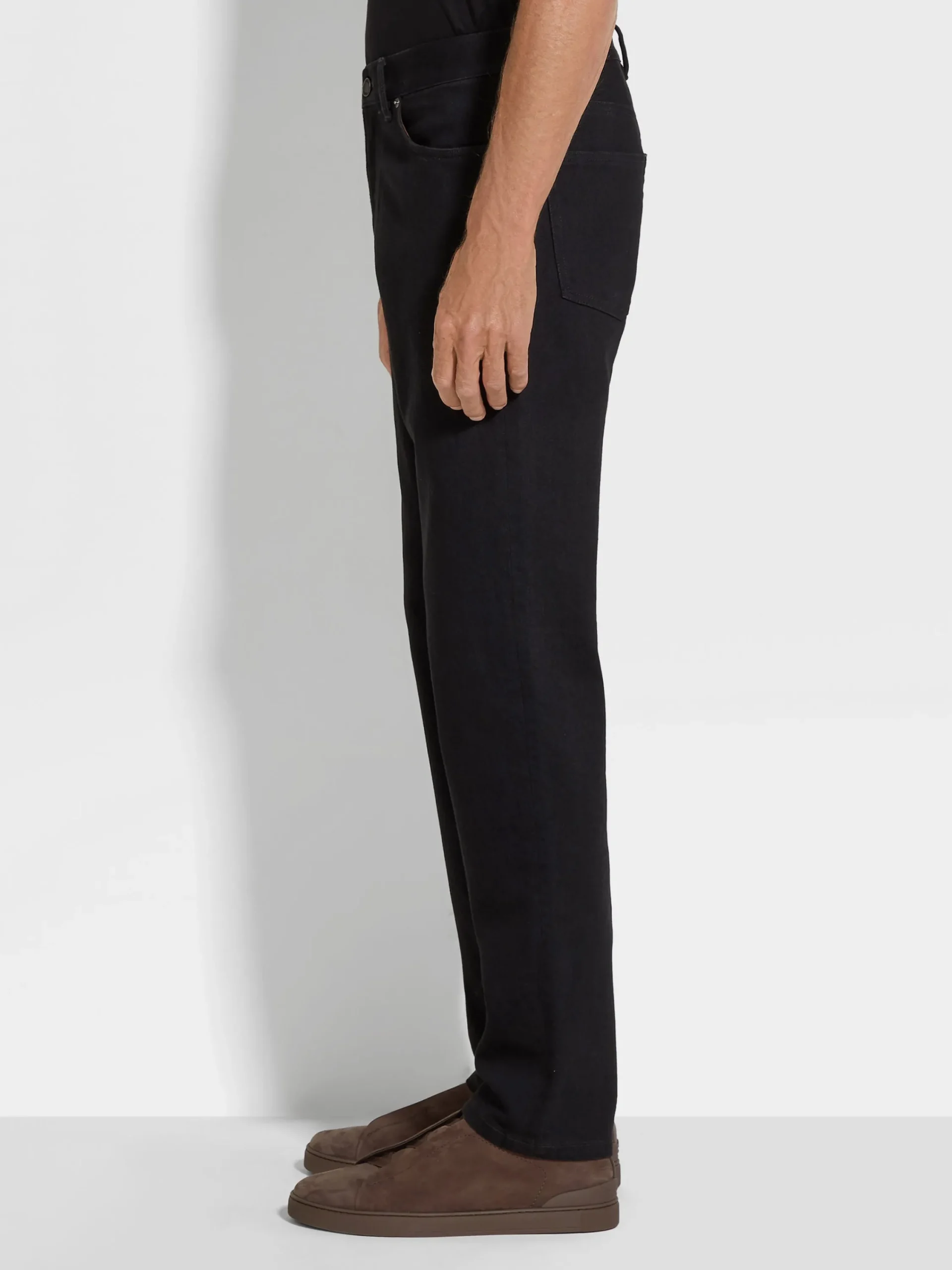 Jeans>ZEGNA Rinse-washed Stretch Cotton Roccia Jeans Black