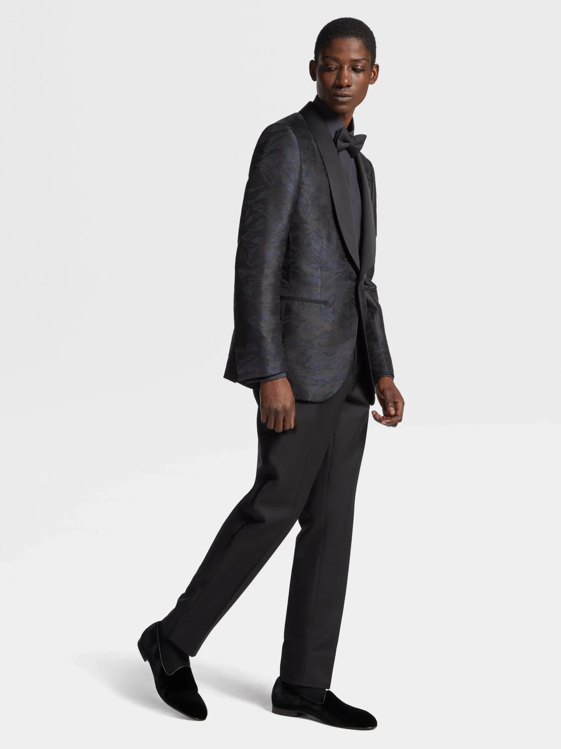Blazers>ZEGNA Silk Evening Jacket Black