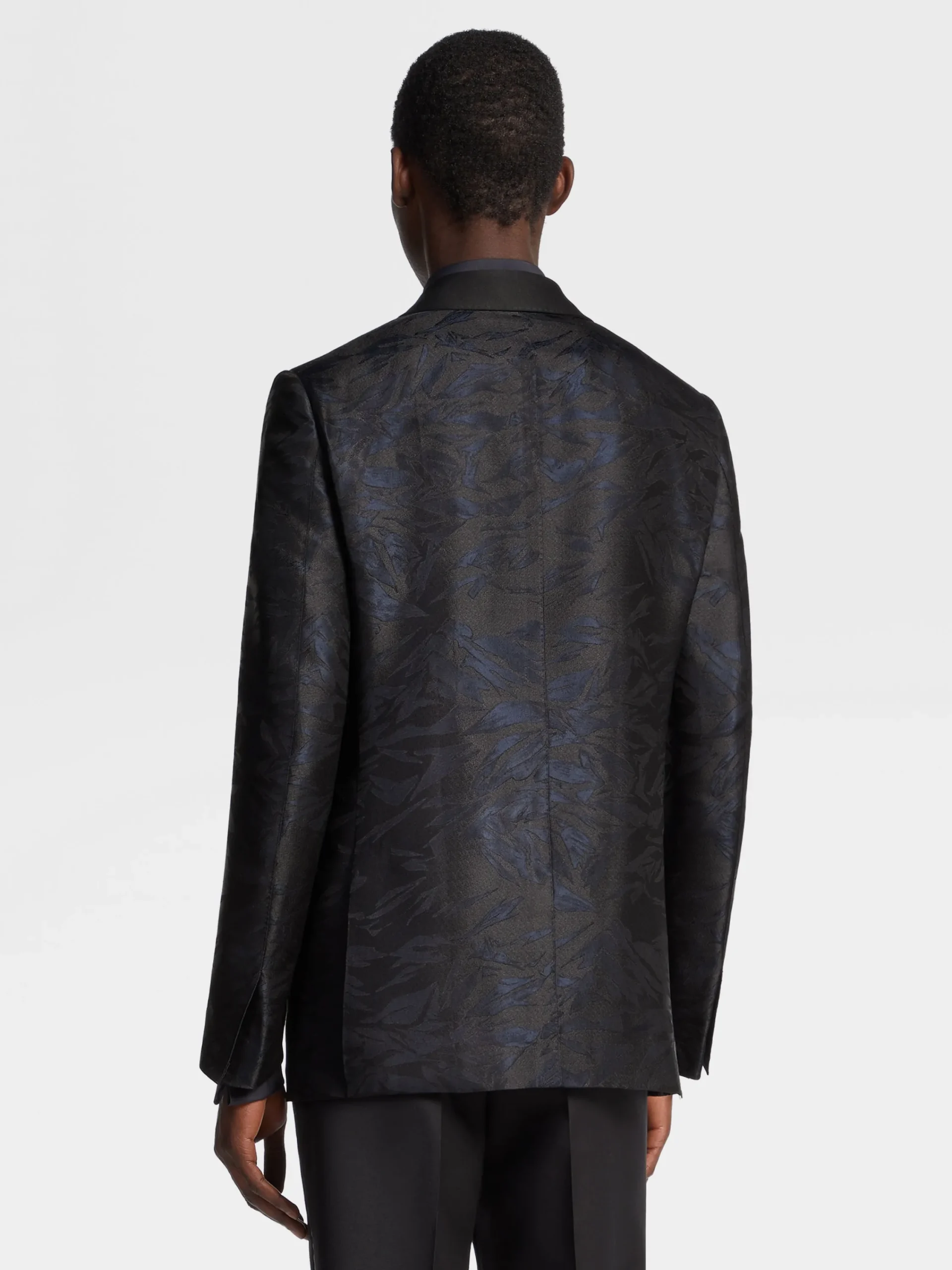 Blazers>ZEGNA Silk Evening Jacket Black