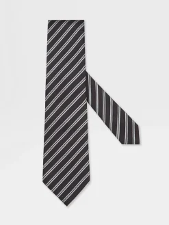 Ties And Bow Ties>ZEGNA Silk Tie Black