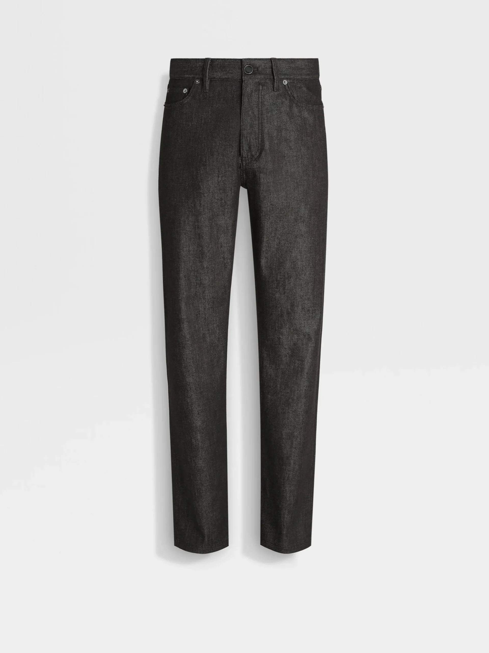 Jeans>ZEGNA Stretch Cotton and Cashmere Roccia Jeans Black