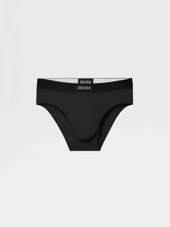 Underwear And Socks|Underwear And Socks>ZEGNA Stretch Cotton Midi Brief Black