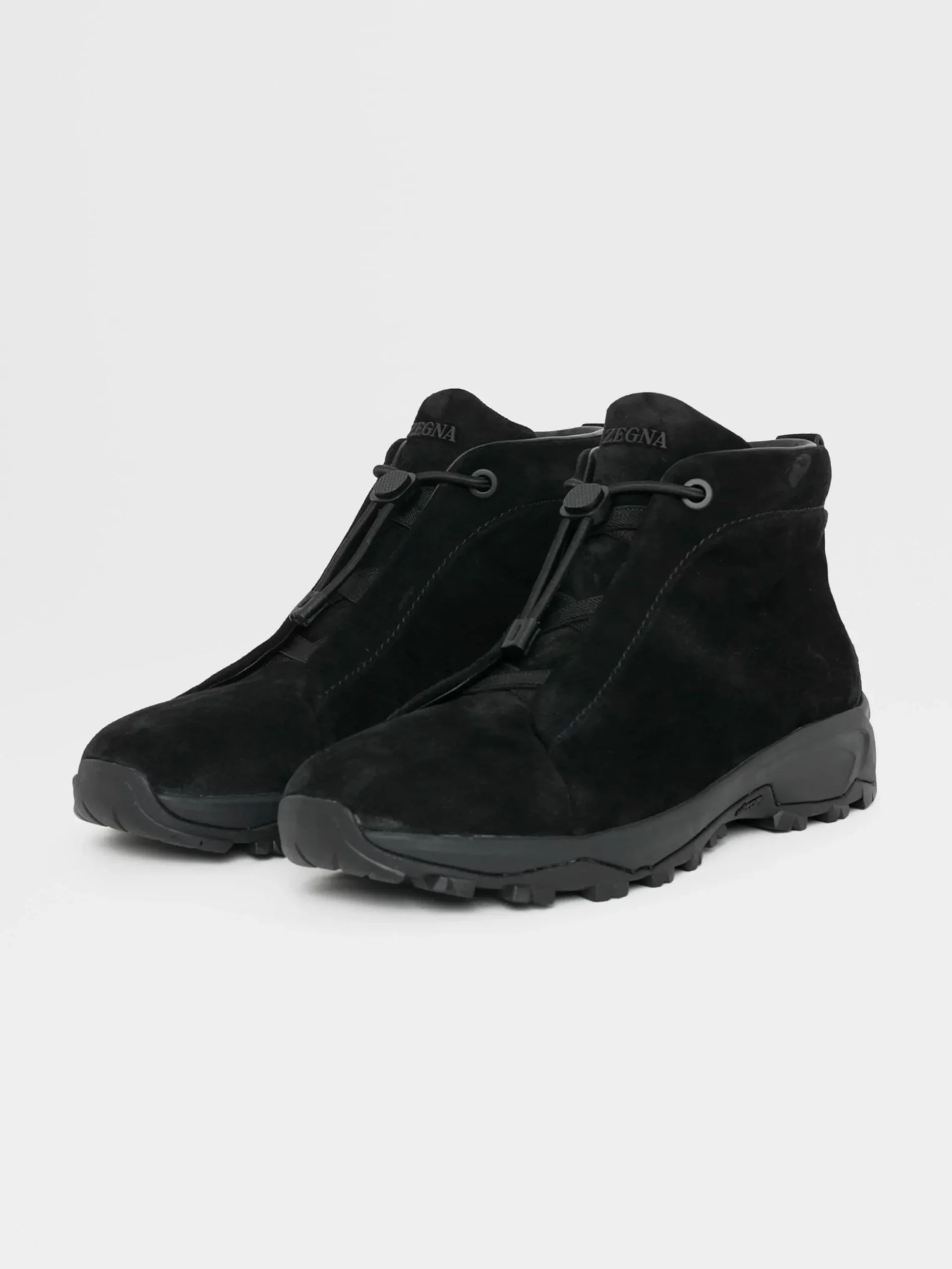 Boots|Sneakers>ZEGNA Suede Triple Stitch™ Vetta Sneakers Black