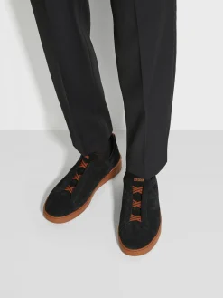 Sneakers>ZEGNA Suede Triple Stitch™ Sneakers Black