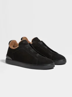 Sneakers>ZEGNA Suede Triple Stitch™ Sneakers Black