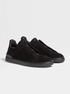 Sneakers>ZEGNA Suede Triple Stitch™ Sneakers Black