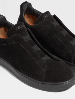 Sneakers>ZEGNA Suede Triple Stitch™ Sneakers Black