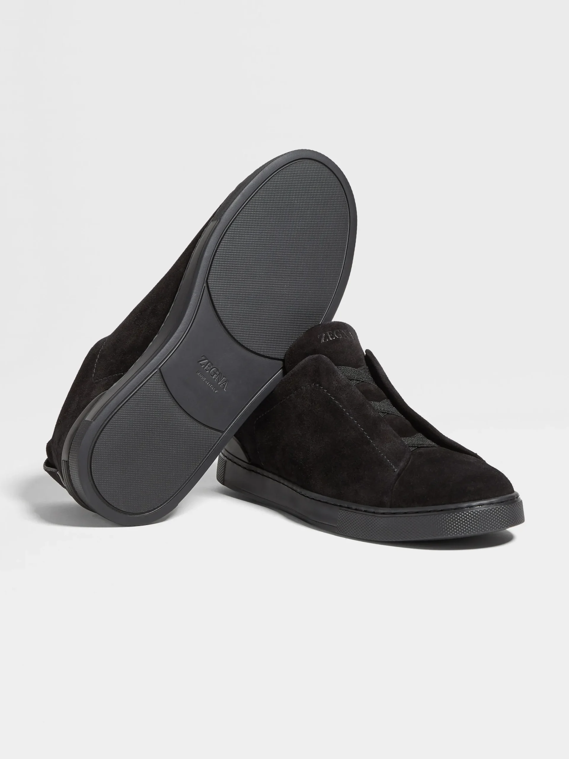 Sneakers>ZEGNA Suede Triple Stitch™ Sneakers Black