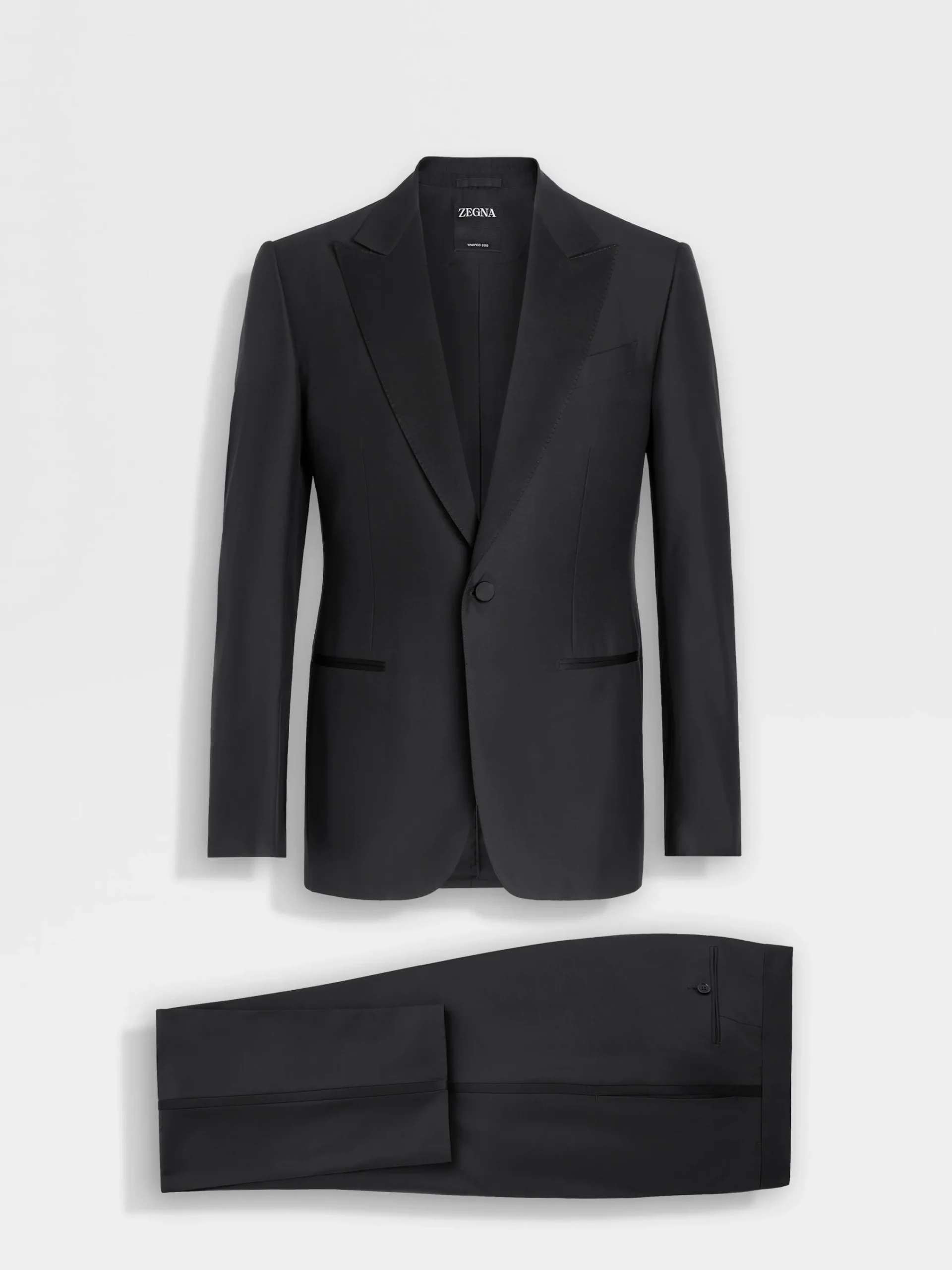 Suits>ZEGNA Trofeo™ 600 Wool and Silk Tuxedo Black