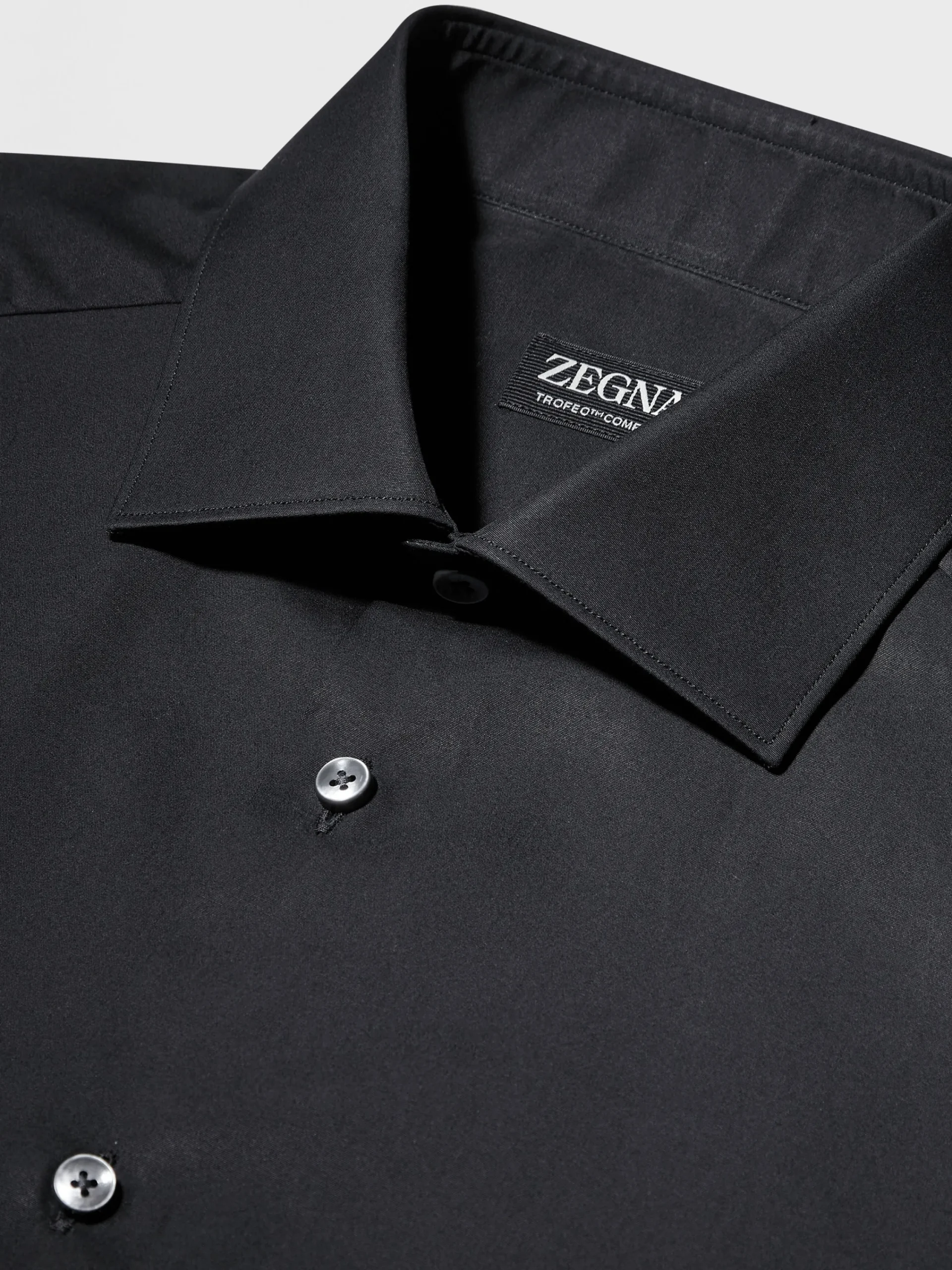 Shirts>ZEGNA Trofeo™ Comfort Cotton Shirt Black
