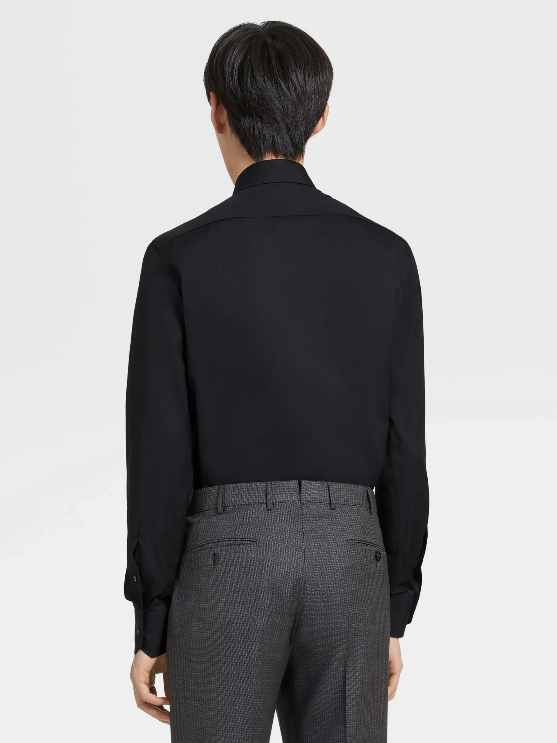 Shirts>ZEGNA Trofeo™ Comfort Cotton Shirt Black