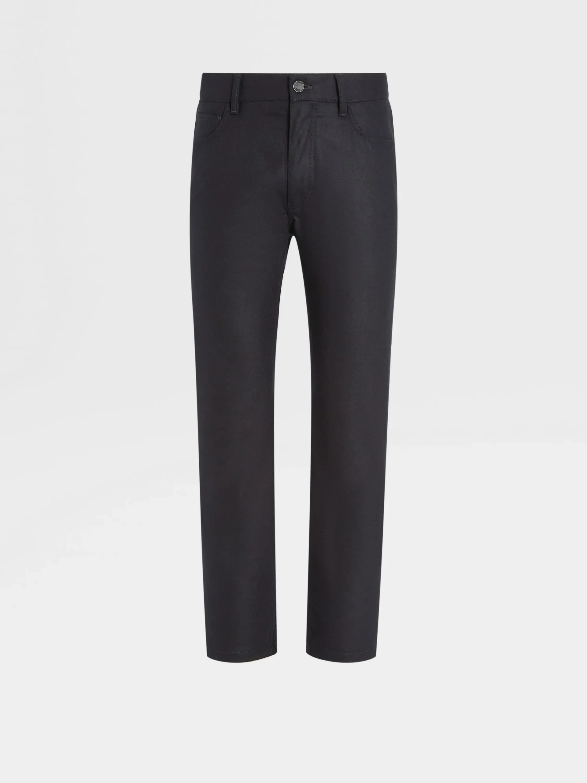 Jeans>ZEGNA Wool and Cashmere Roccia Pants Black