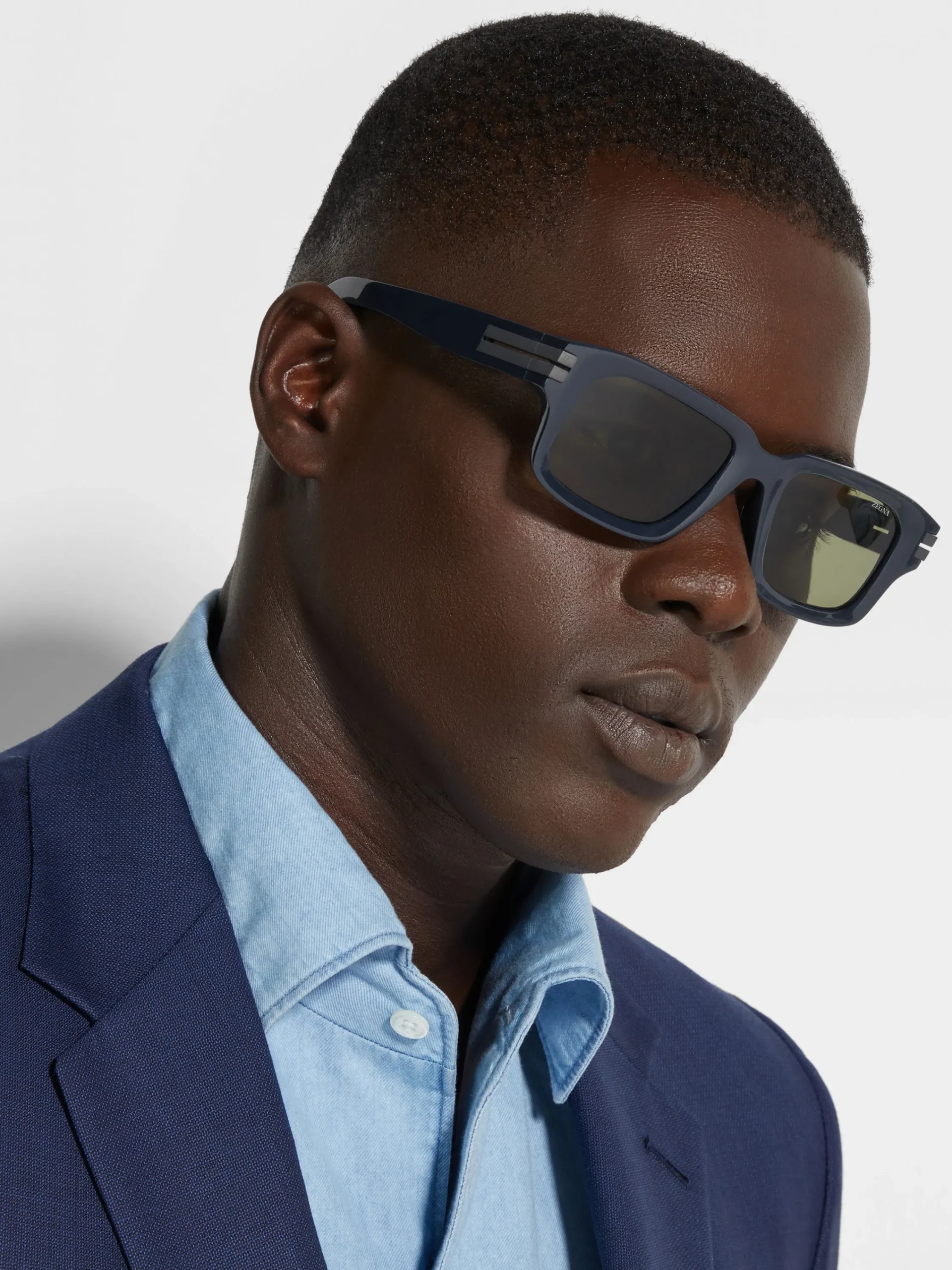 Sunglasses>ZEGNA Acetate Sunglasses Blue