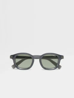 Sunglasses>ZEGNA Aurora I Acetate Sunglasses Blue