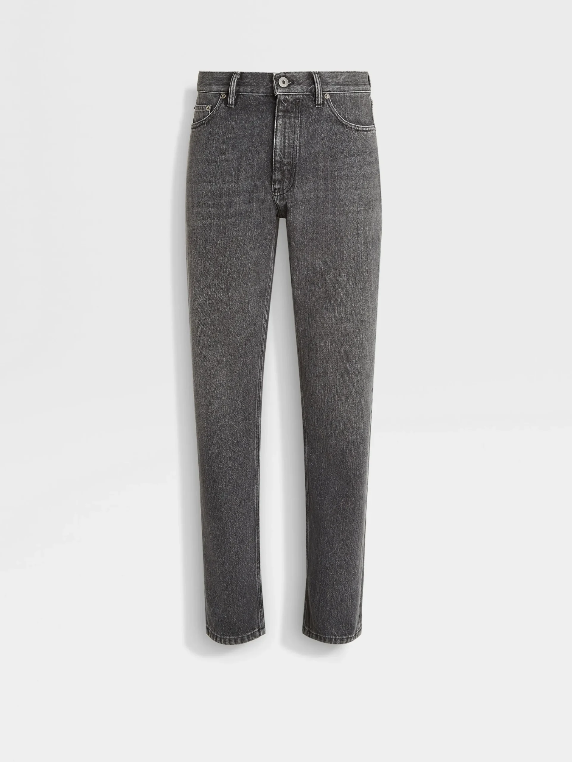 Jeans>ZEGNA Stone-washed Cotton Roccia Jeans Blue