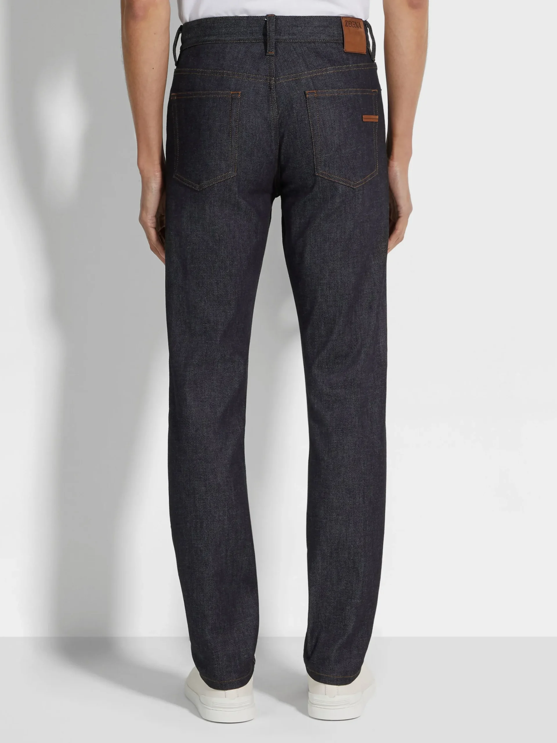 Jeans>ZEGNA Stretch Cotton and Cashmere Roccia Jeans Blue